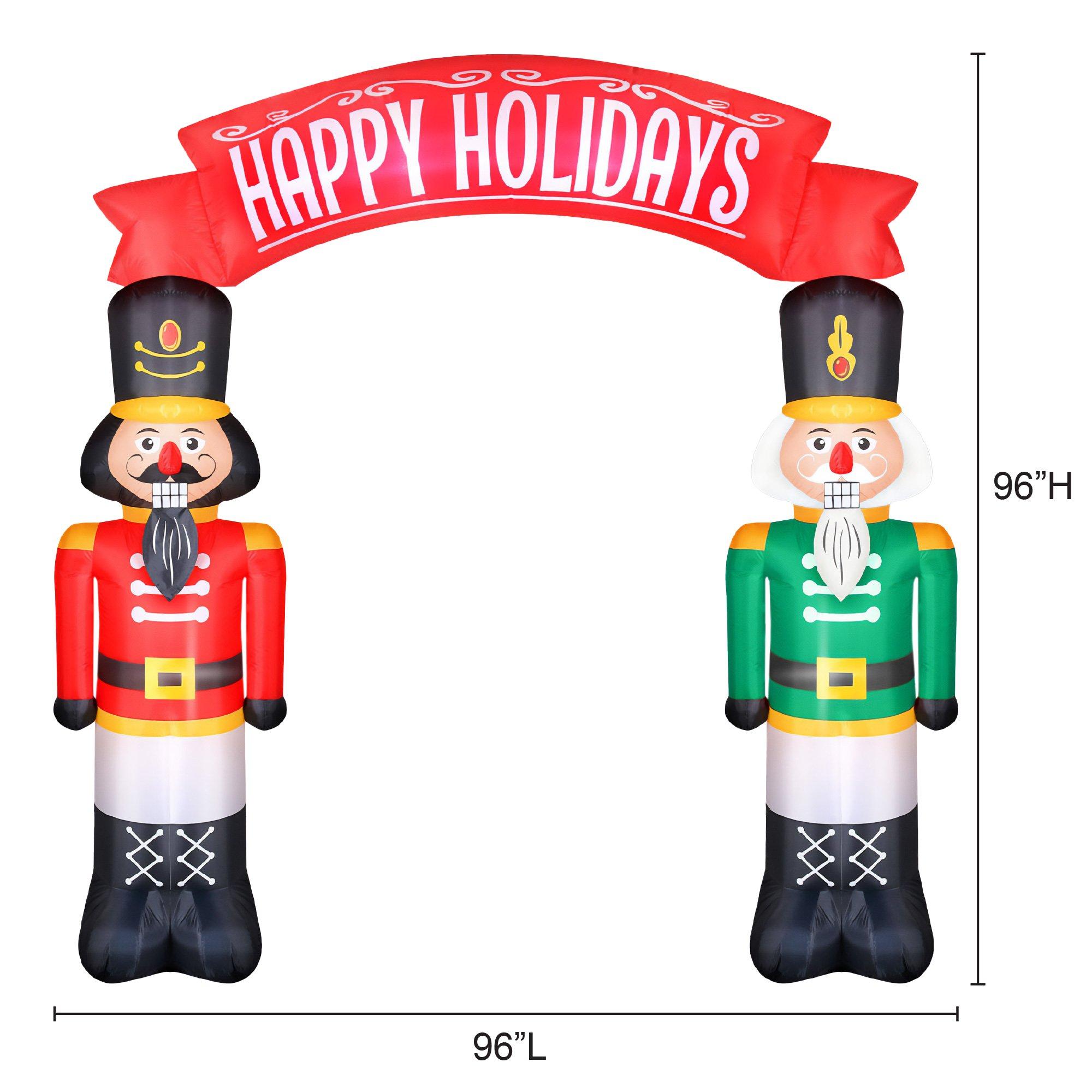 AirFlowz Nutcrackers Archway Inflatable Yard Decoration, 8ft