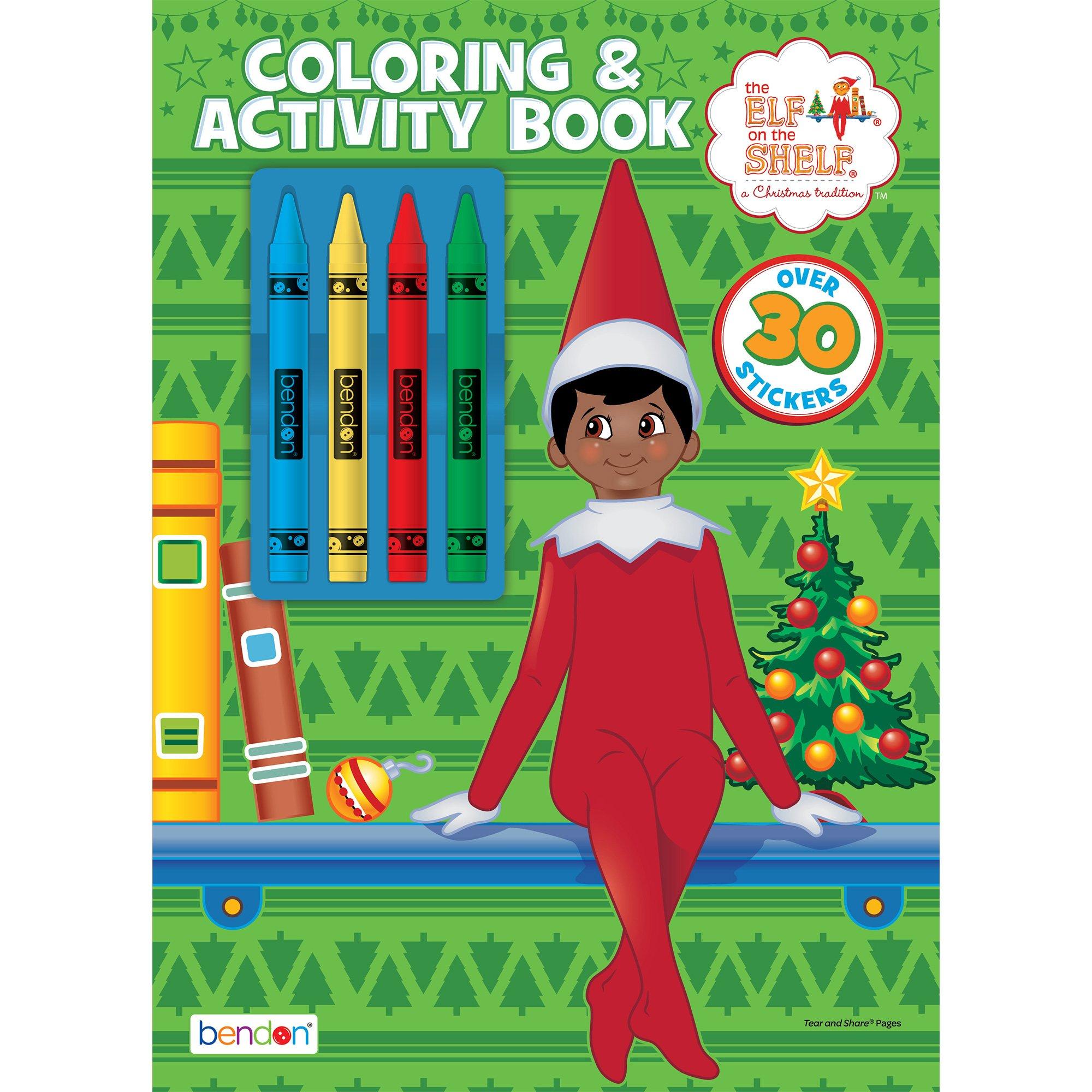 Elf on the Shelf Coloring & Activity Book with Crayons & Stickers