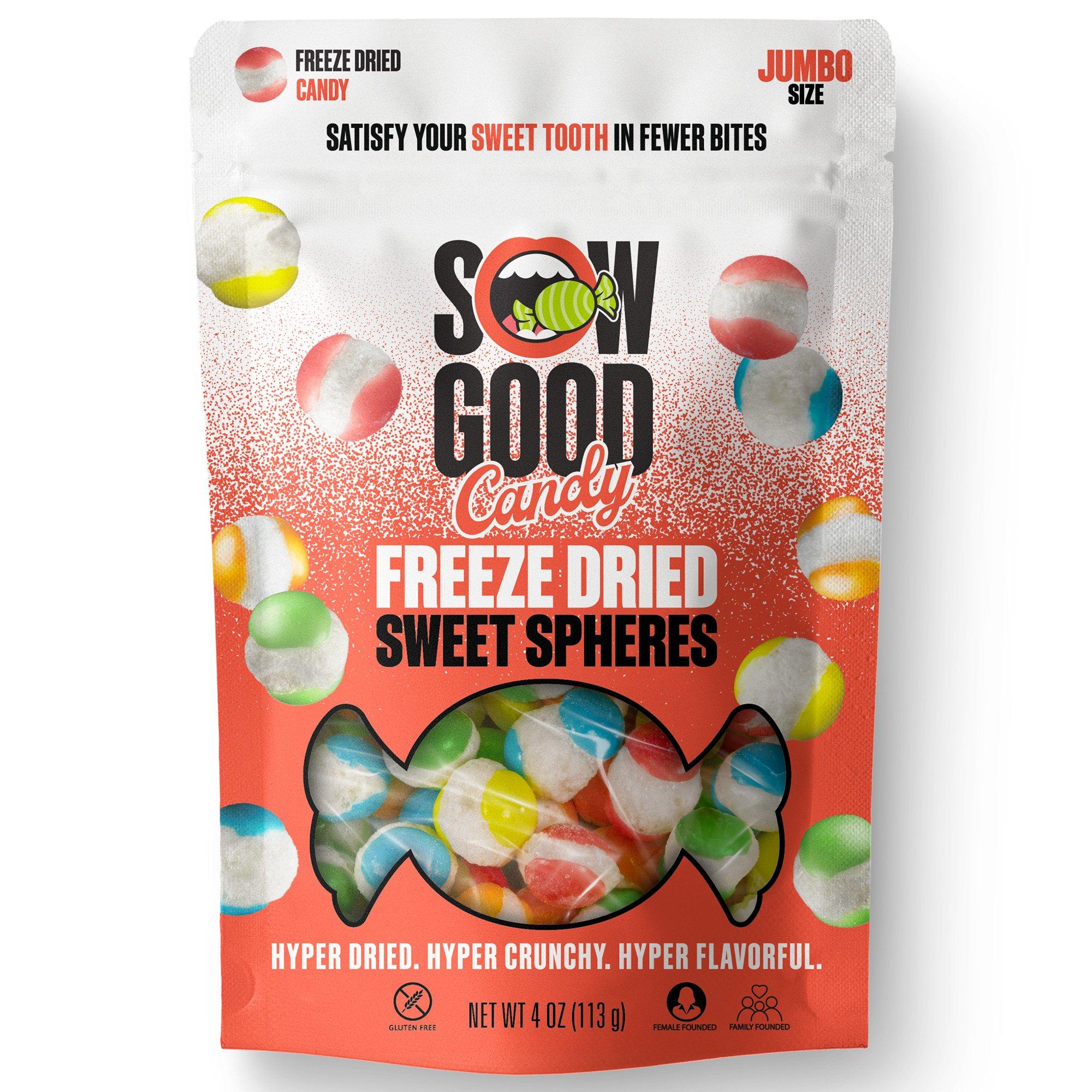 SowGood Candy Freeze Dried Sweet Spheres, Jumbo Size - 4oz