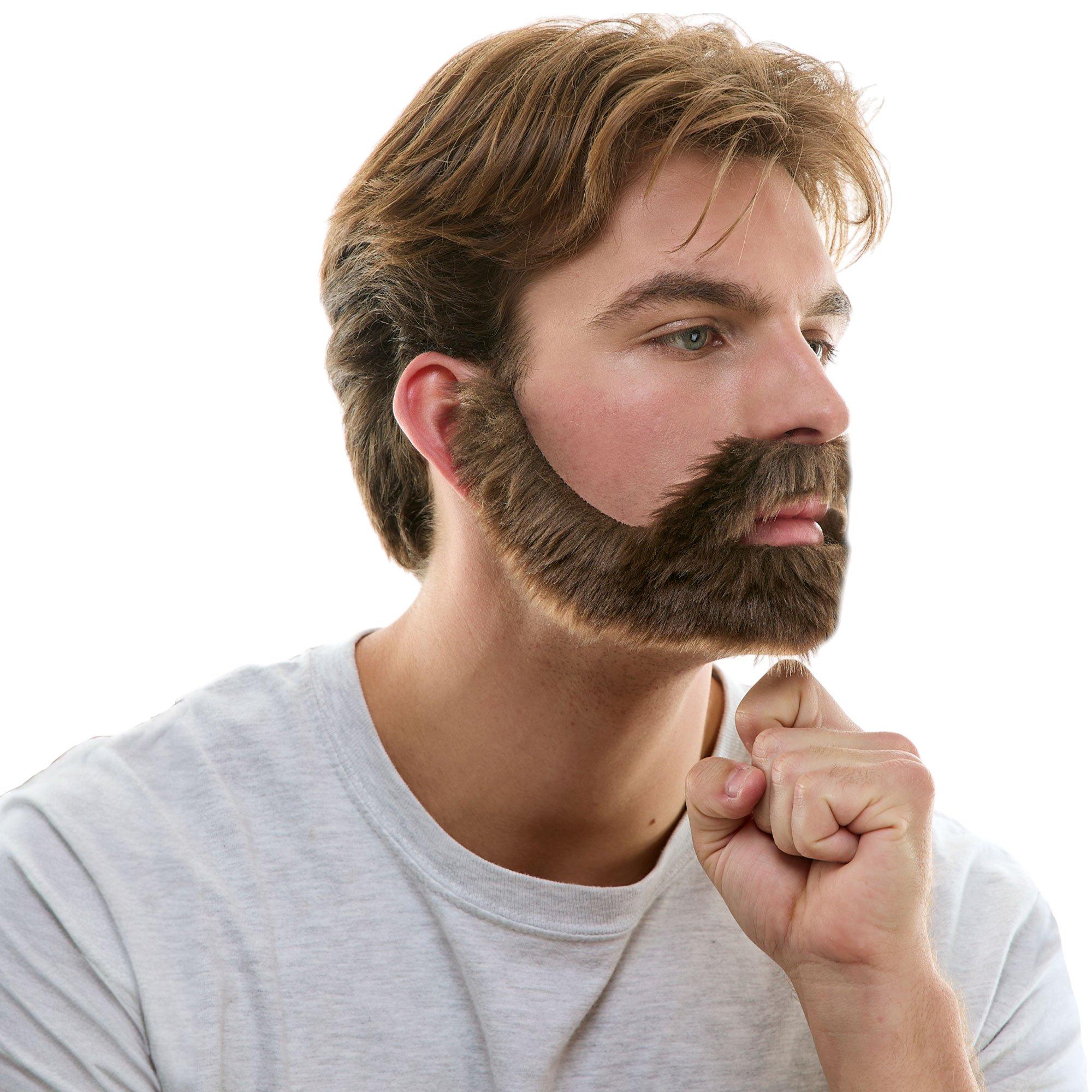 Brown Beard & Mustache Facial Hair Set