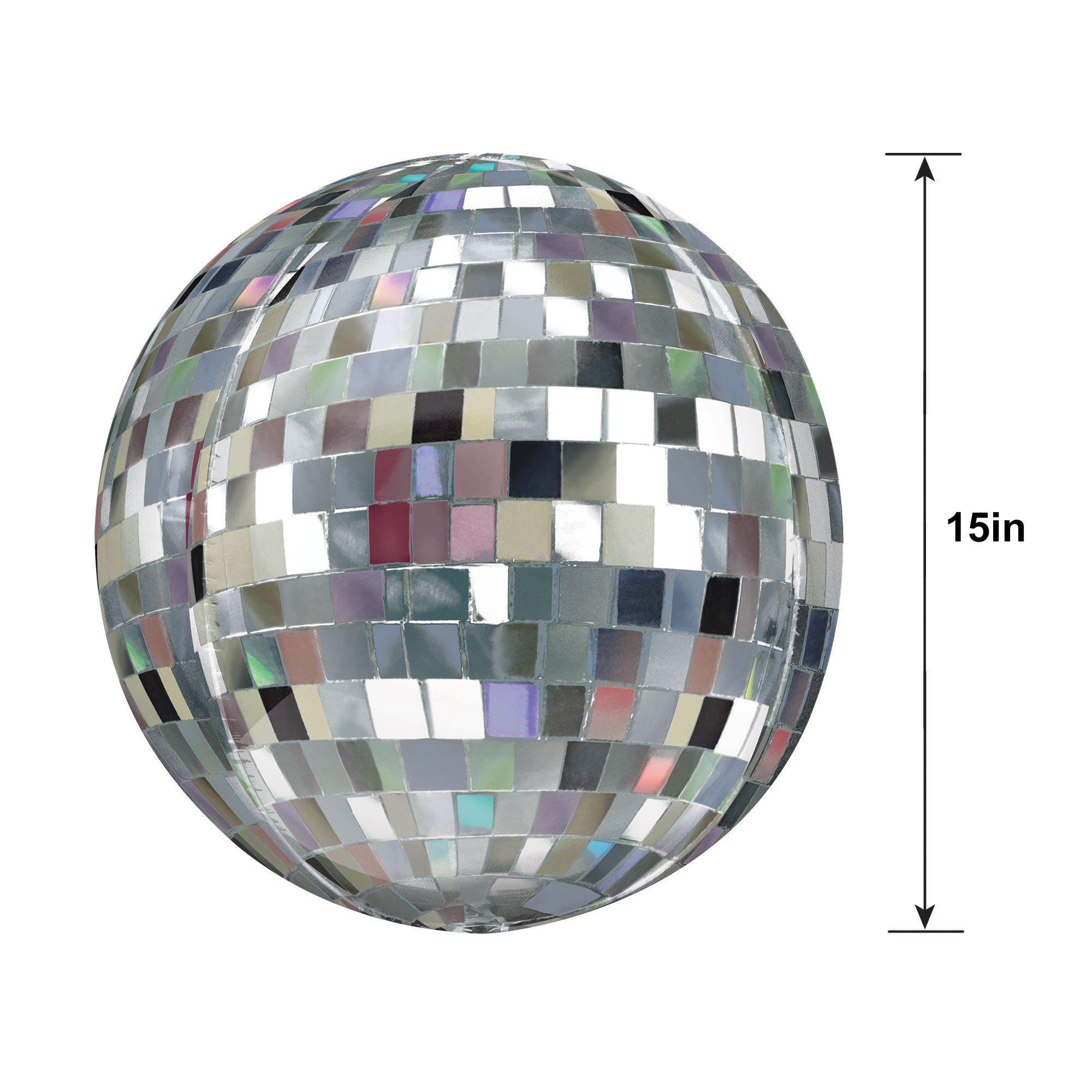 Mirror Disco Ball Orbz Balloon, 15in x 16in