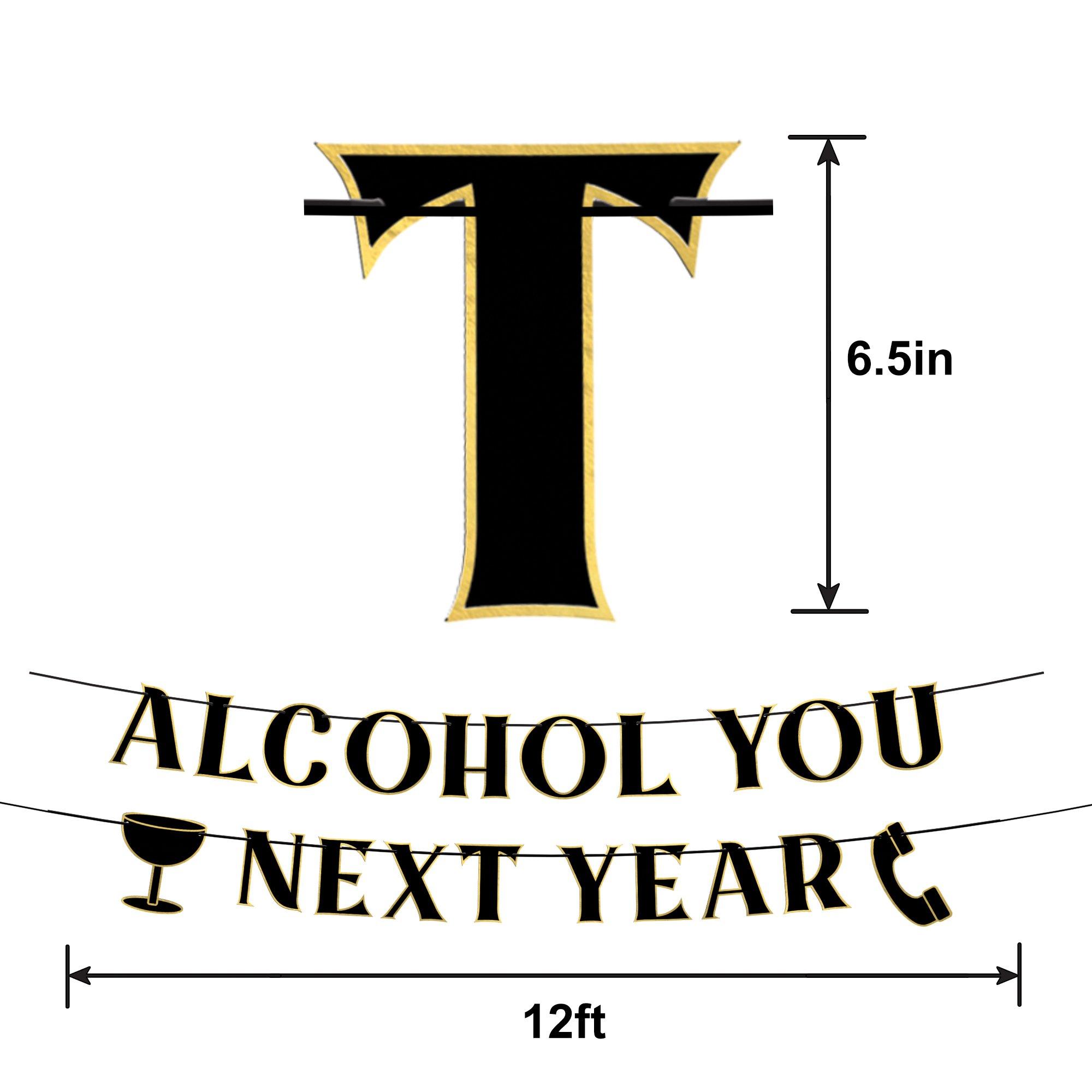 Alcohol You Next Year Cardstock Banner Set, 12ft, 2pc