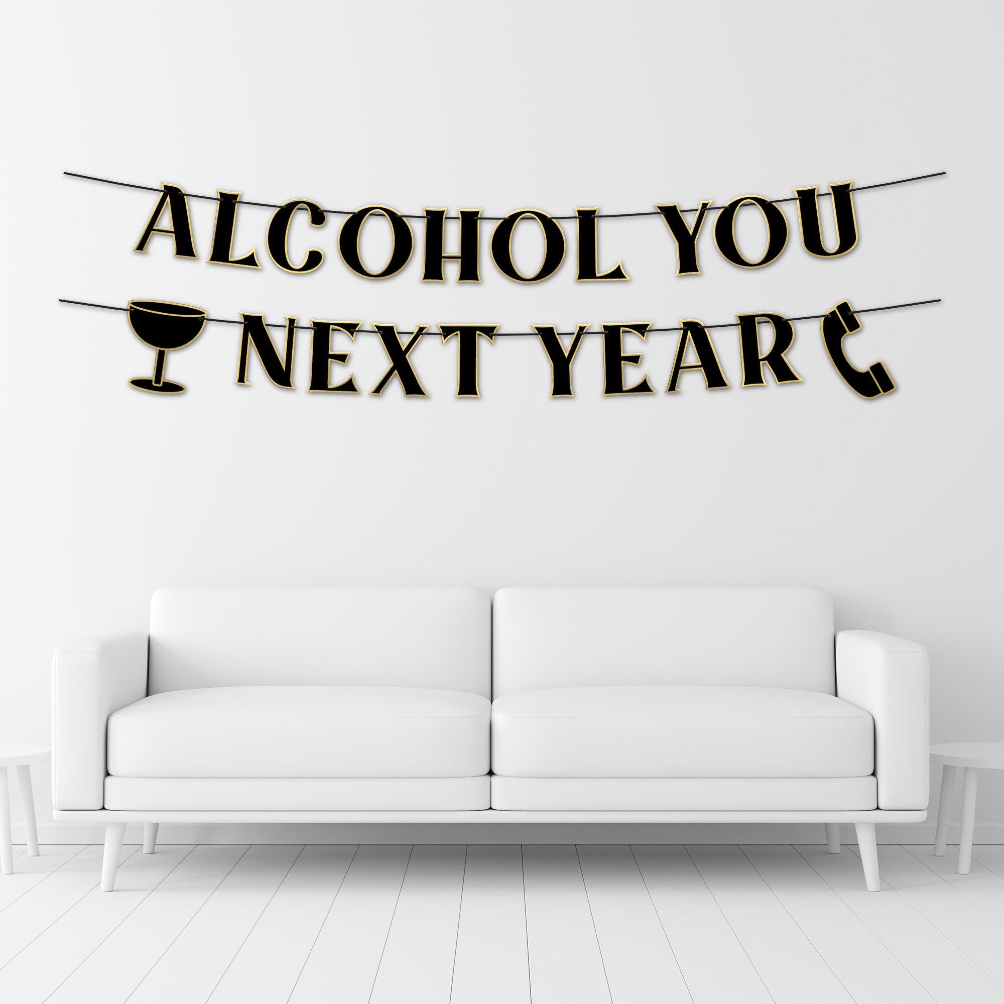 Alcohol You Next Year Cardstock Banner Set, 12ft, 2pc