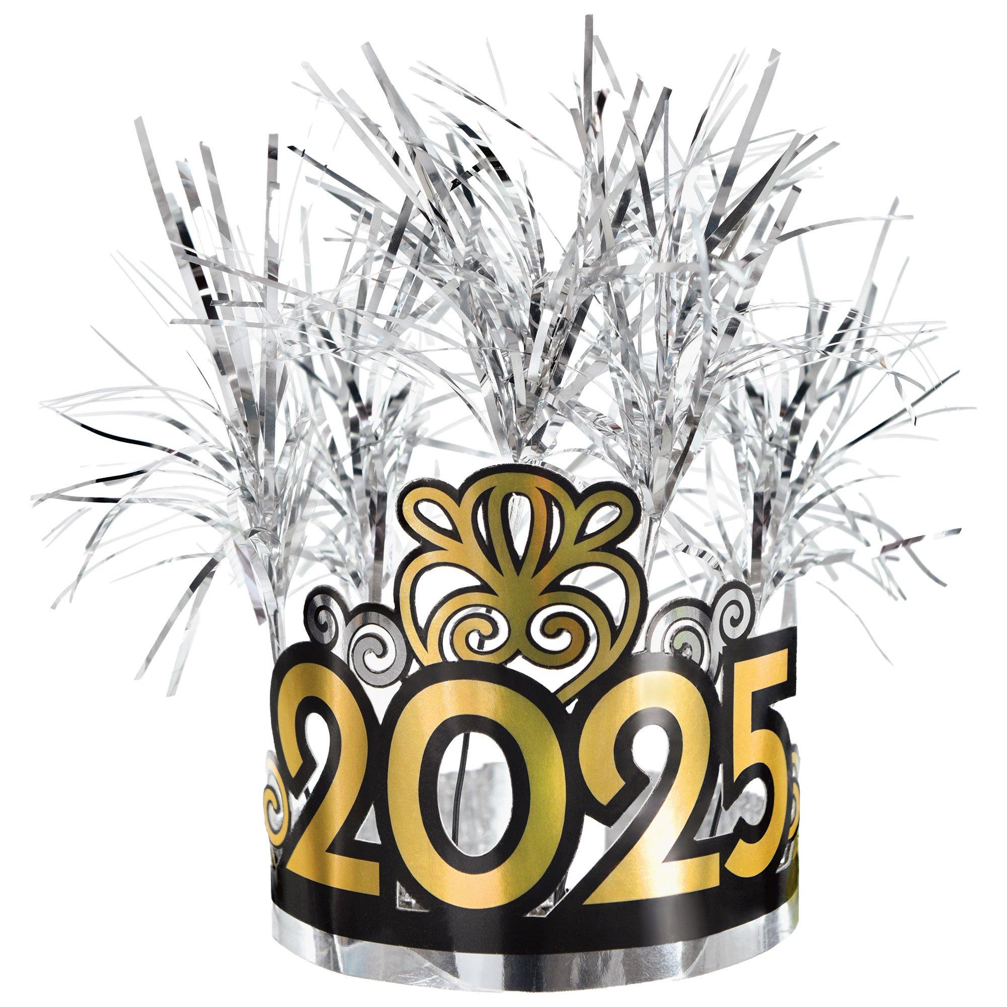 Silver Tinsel Burst 2025 New Year's Eve Tiara