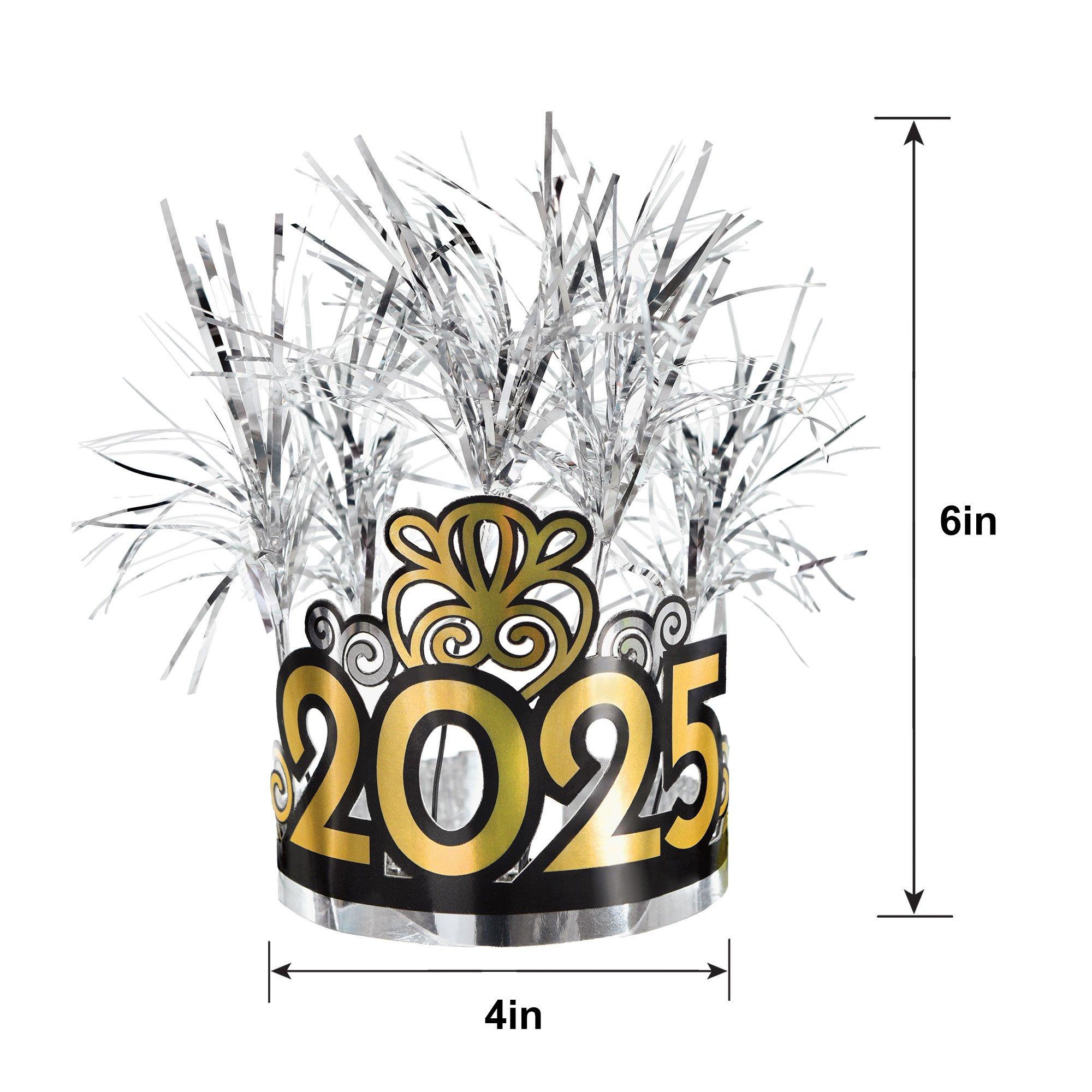 Silver Tinsel Burst 2025 New Year's Eve Tiara