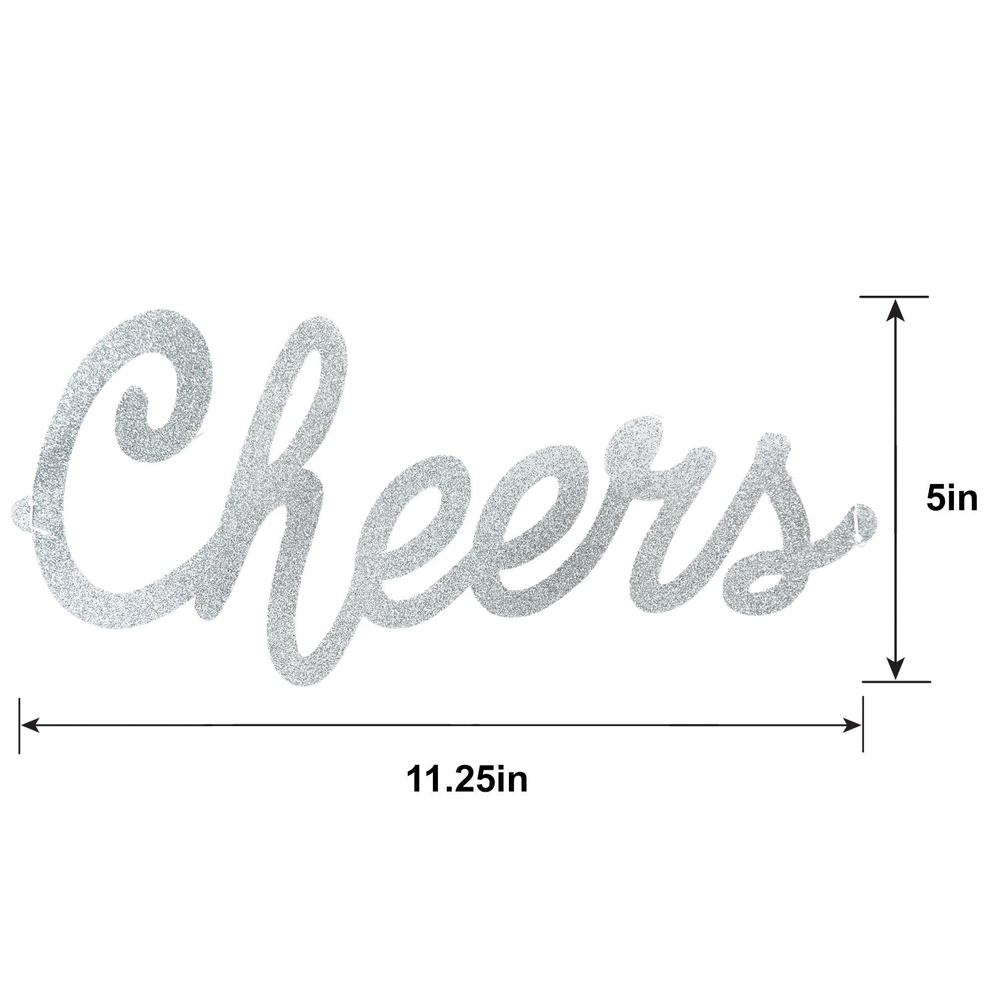 Silver & Gold Glitter Cheers Headbands, 6ct