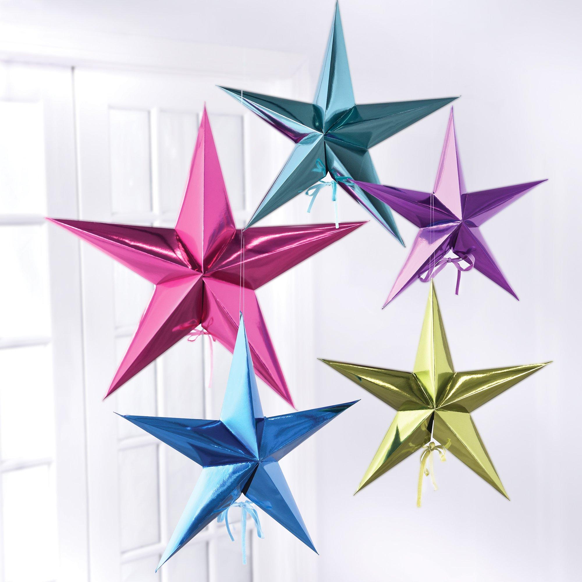 Starlight 3D Star Hanging Decorations, 5pc