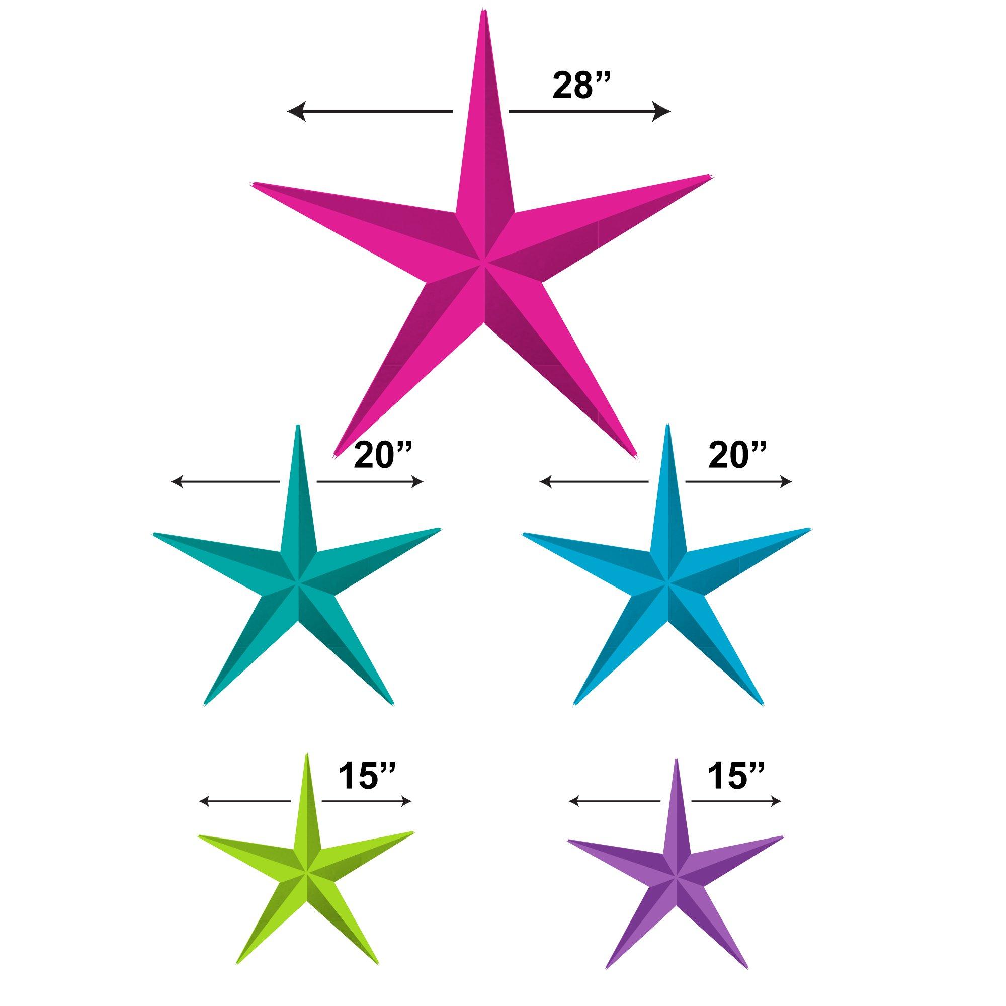 Starlight 3D Star Hanging Decorations, 5pc