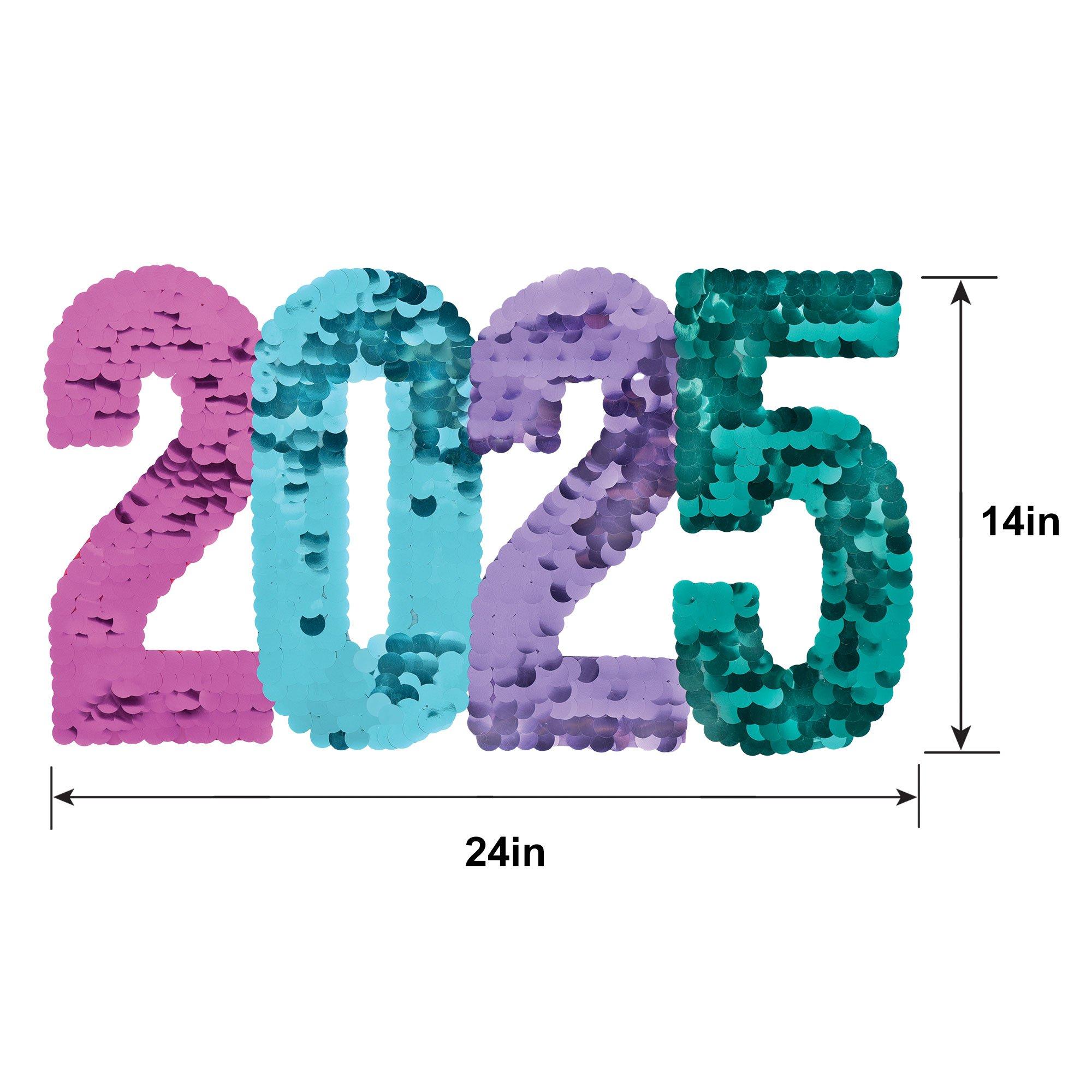 Multicolor 2025 Sequin Sign, 24in x 14in