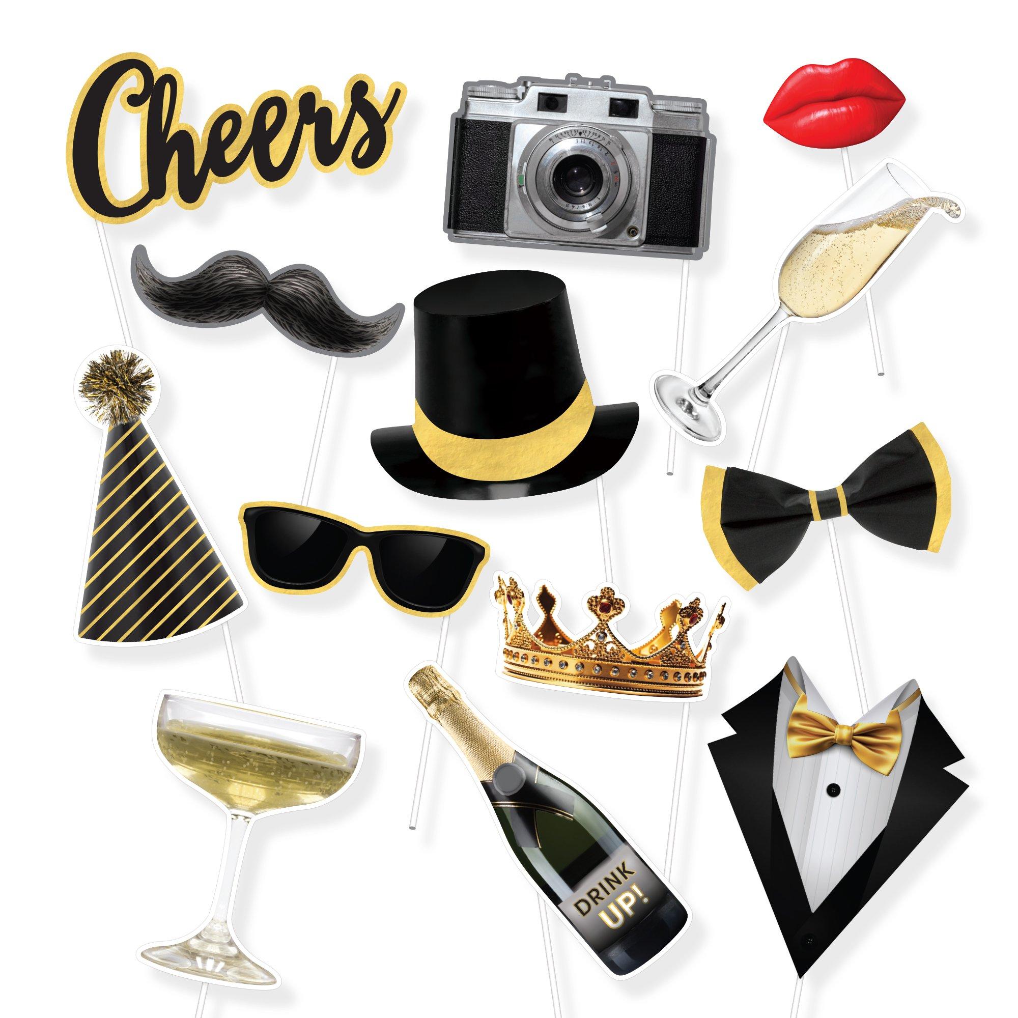 New Year's Eve Photo Booth Props, 13pc