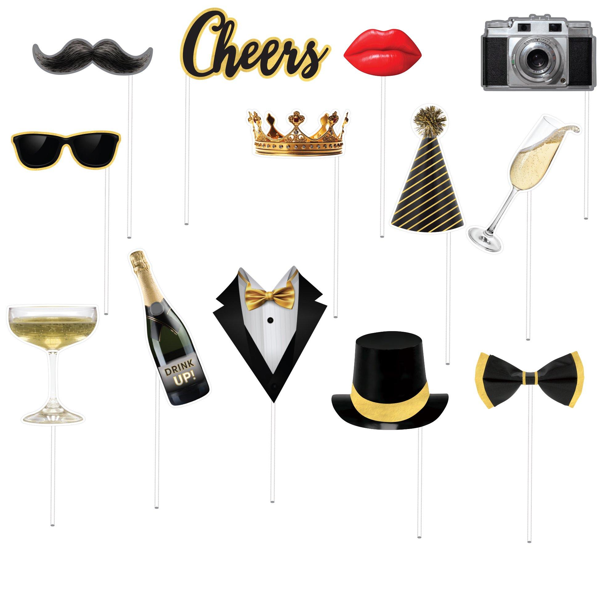 New Year's Eve Photo Booth Props, 13pc