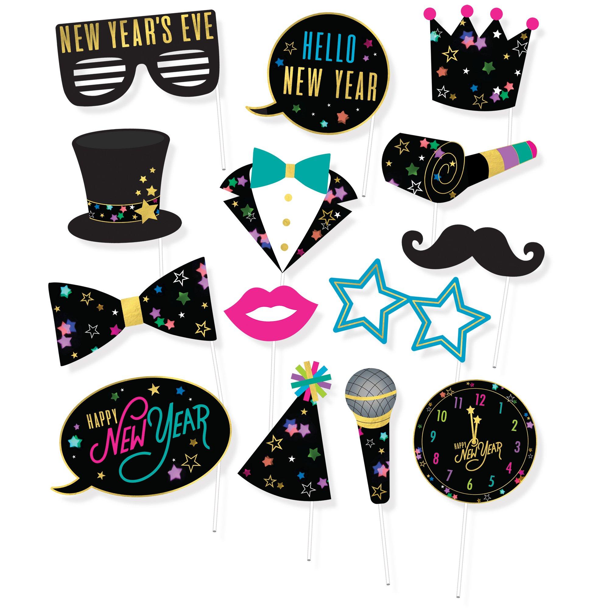 Starlight New Year's Eve Photo Booth Props, 14pc