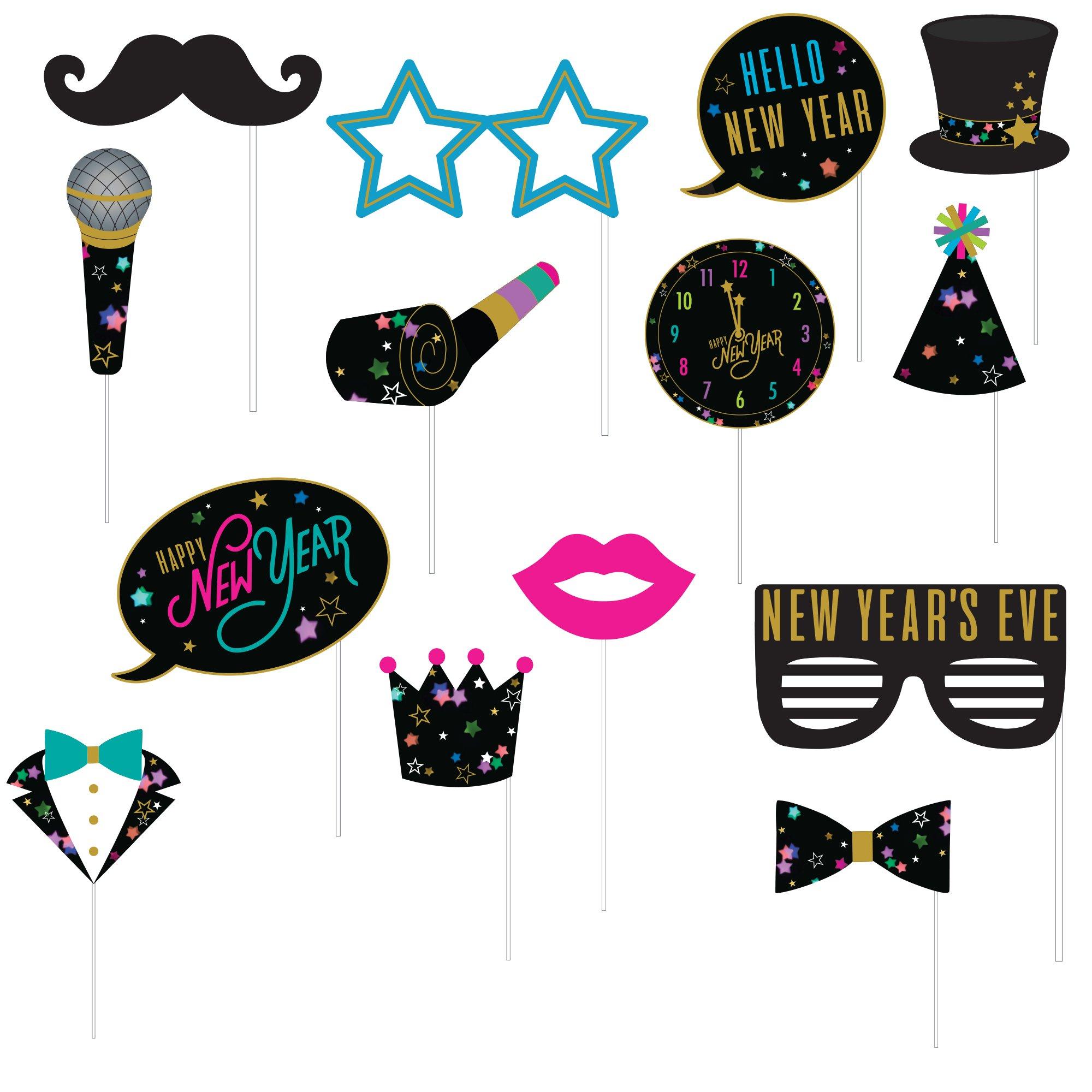 Starlight New Year's Eve Photo Booth Props, 14pc