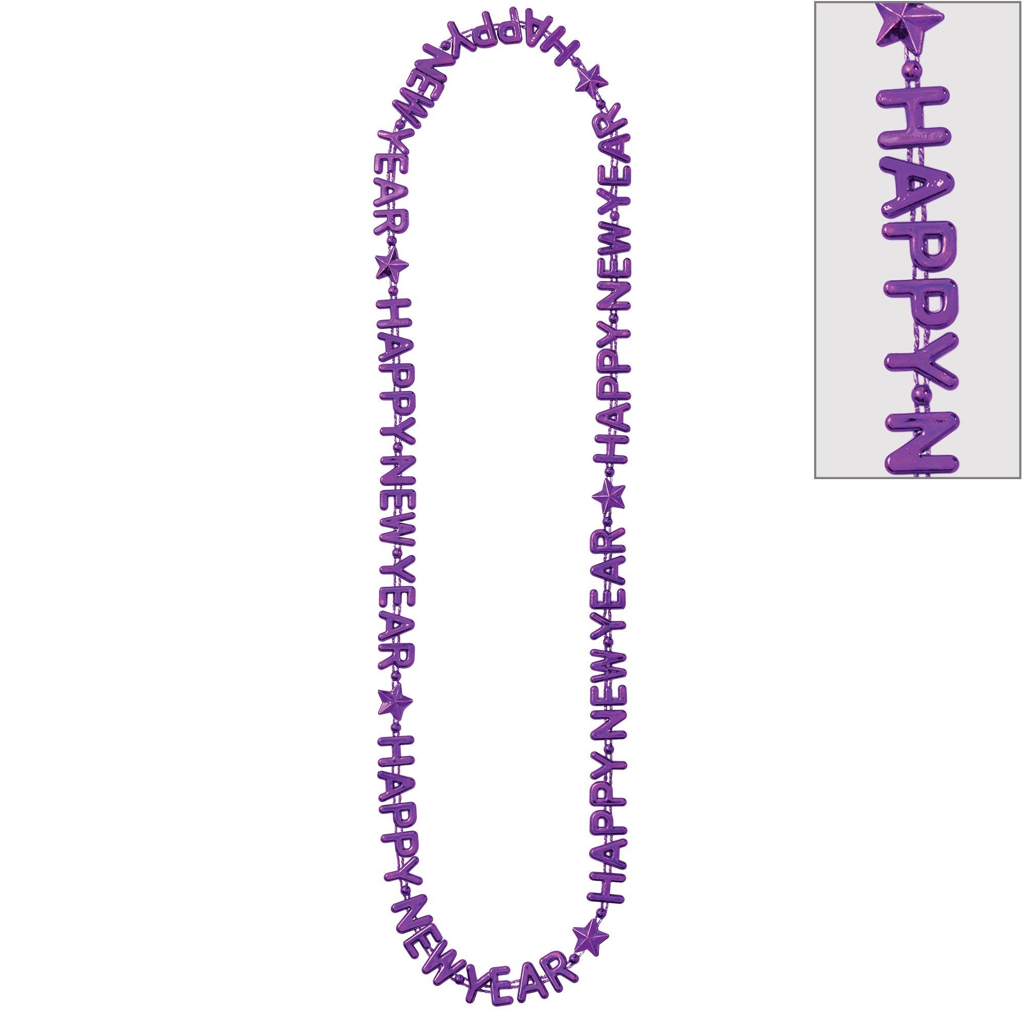 Starlight Happy  New Year Bead Necklaces, 30in, 3ct