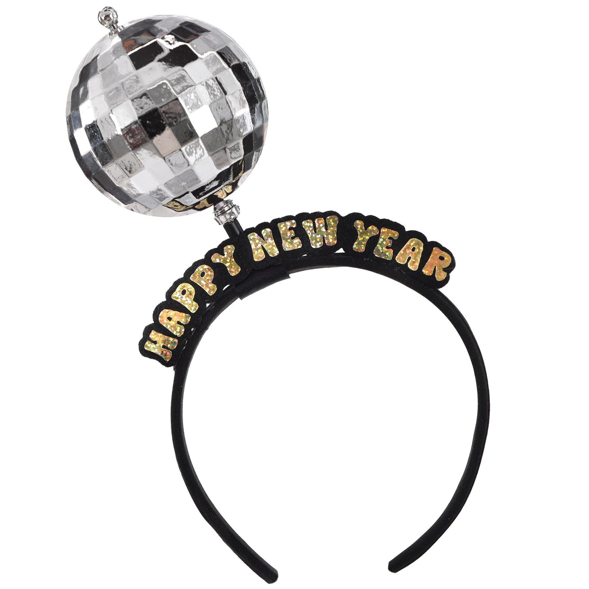 Spinning Disco Ball Happy New Year Headband