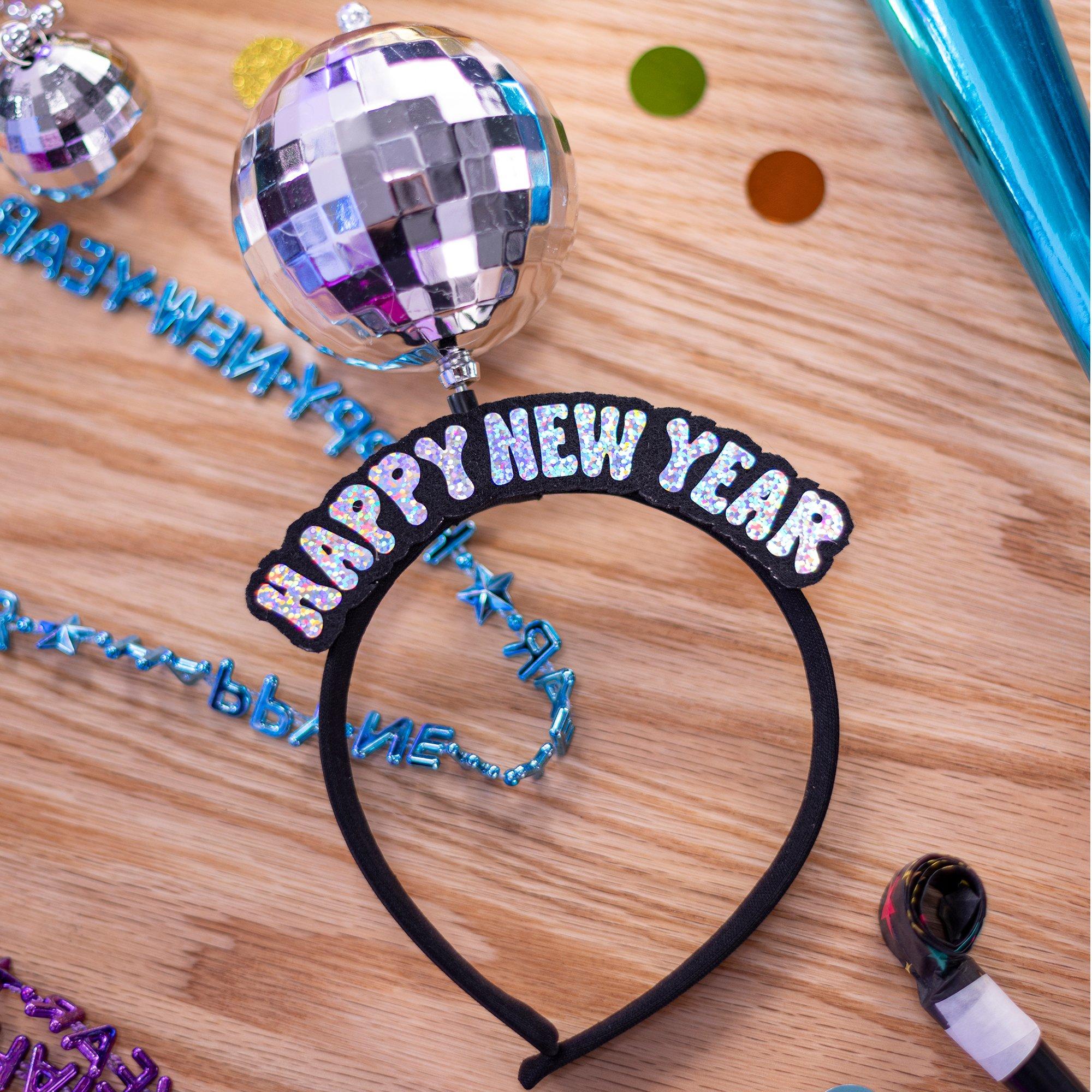 Spinning Disco Ball Happy New Year Headband