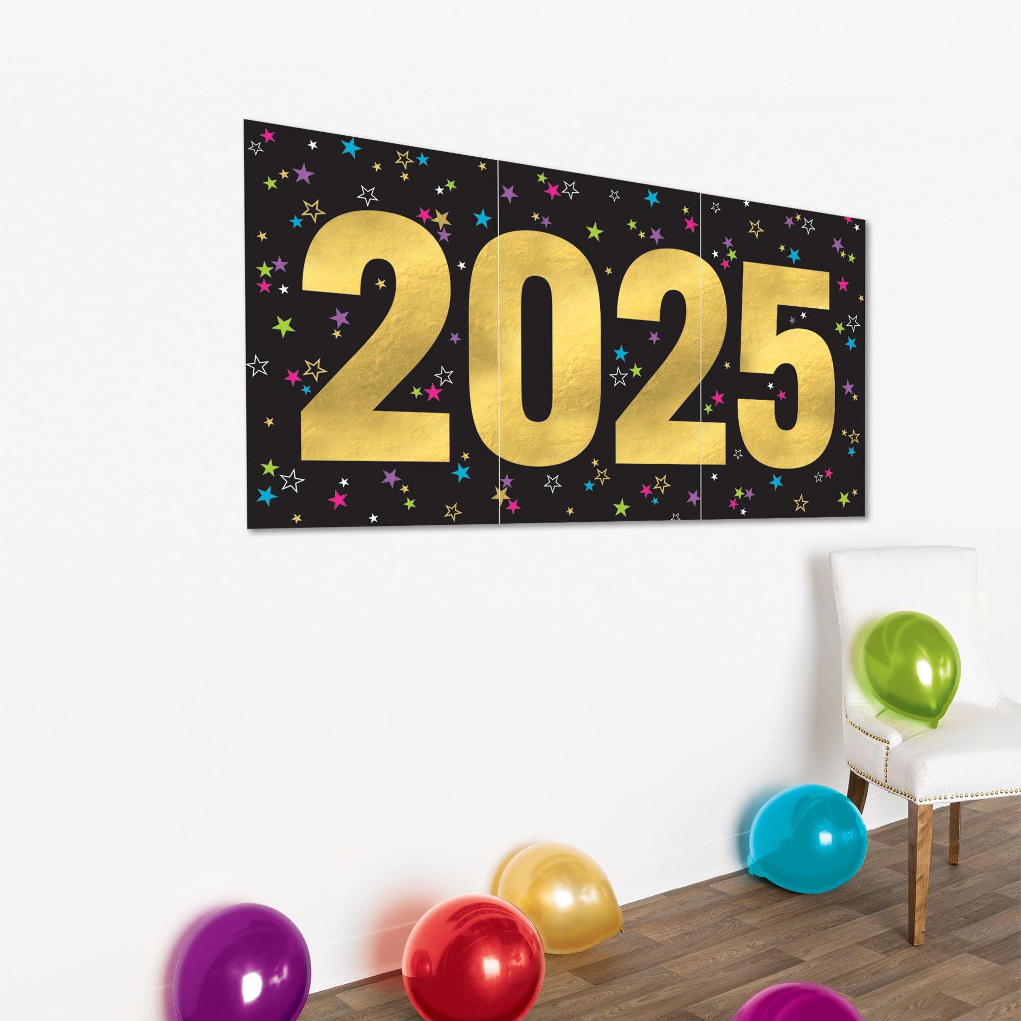 Colorful Starlight 2025 Paper Horizontal Banner, 9ft