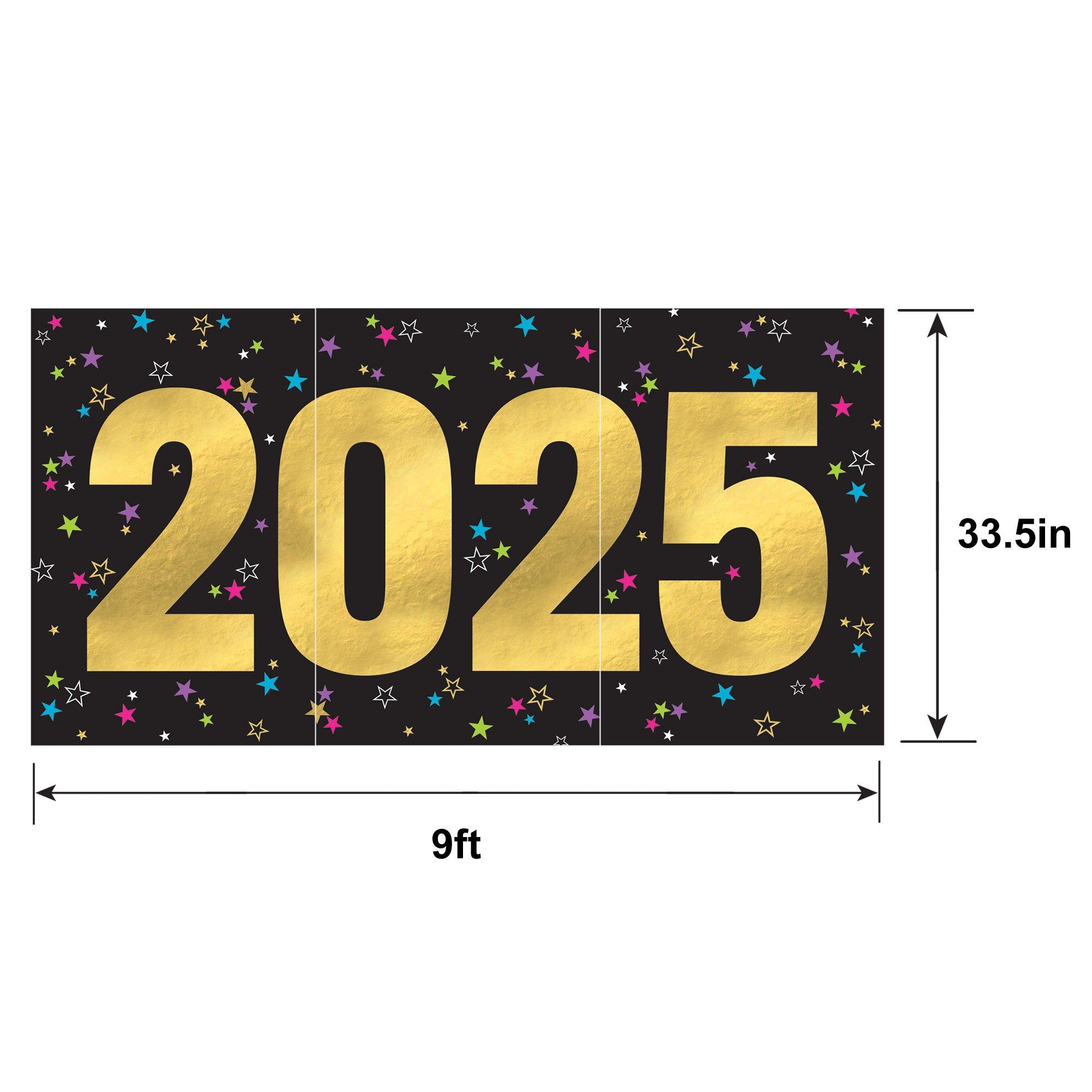 Colorful Starlight 2025 Paper Horizontal Banner, 9ft