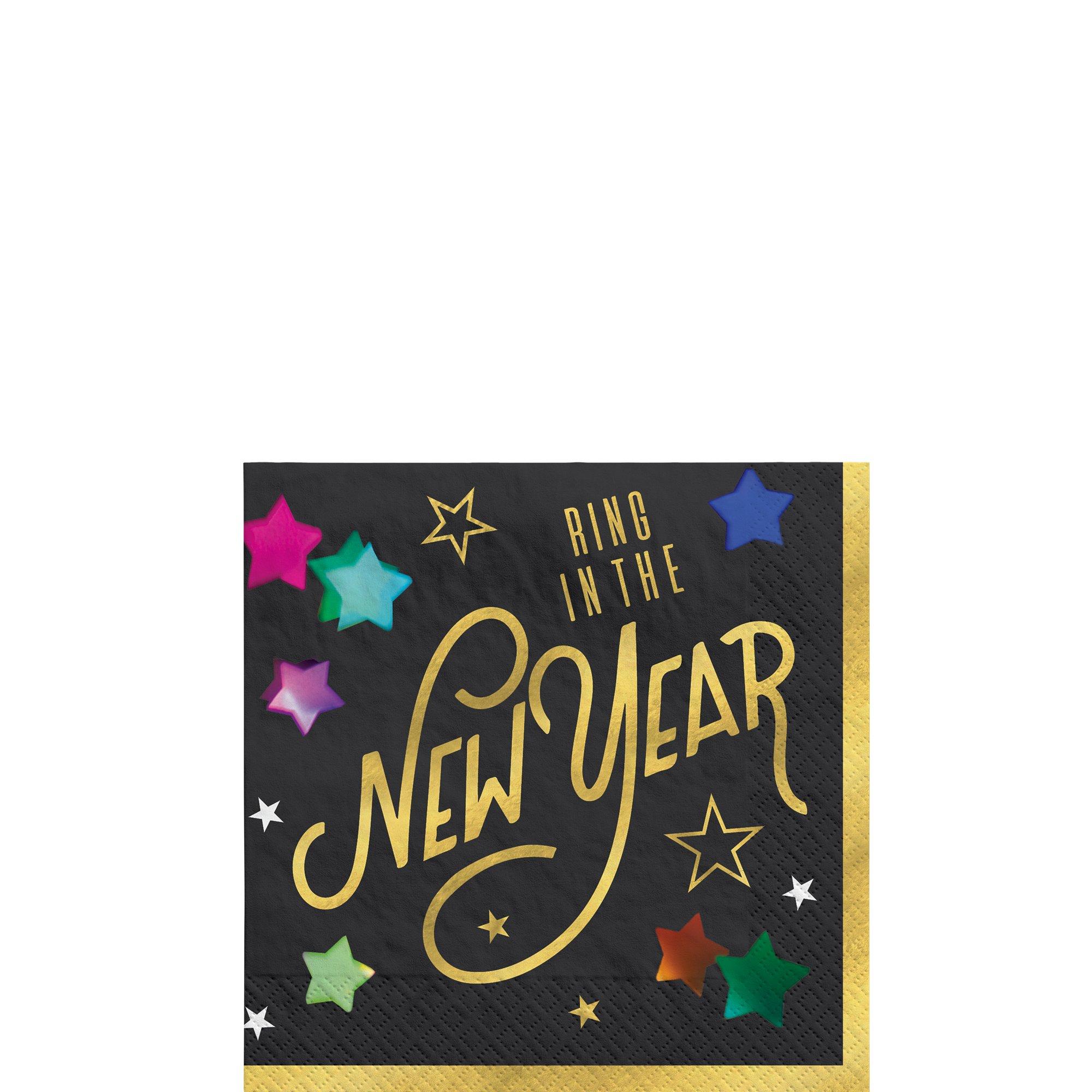 Starlight Ring in the New Year Beverage Napkins, 5in, 40ct