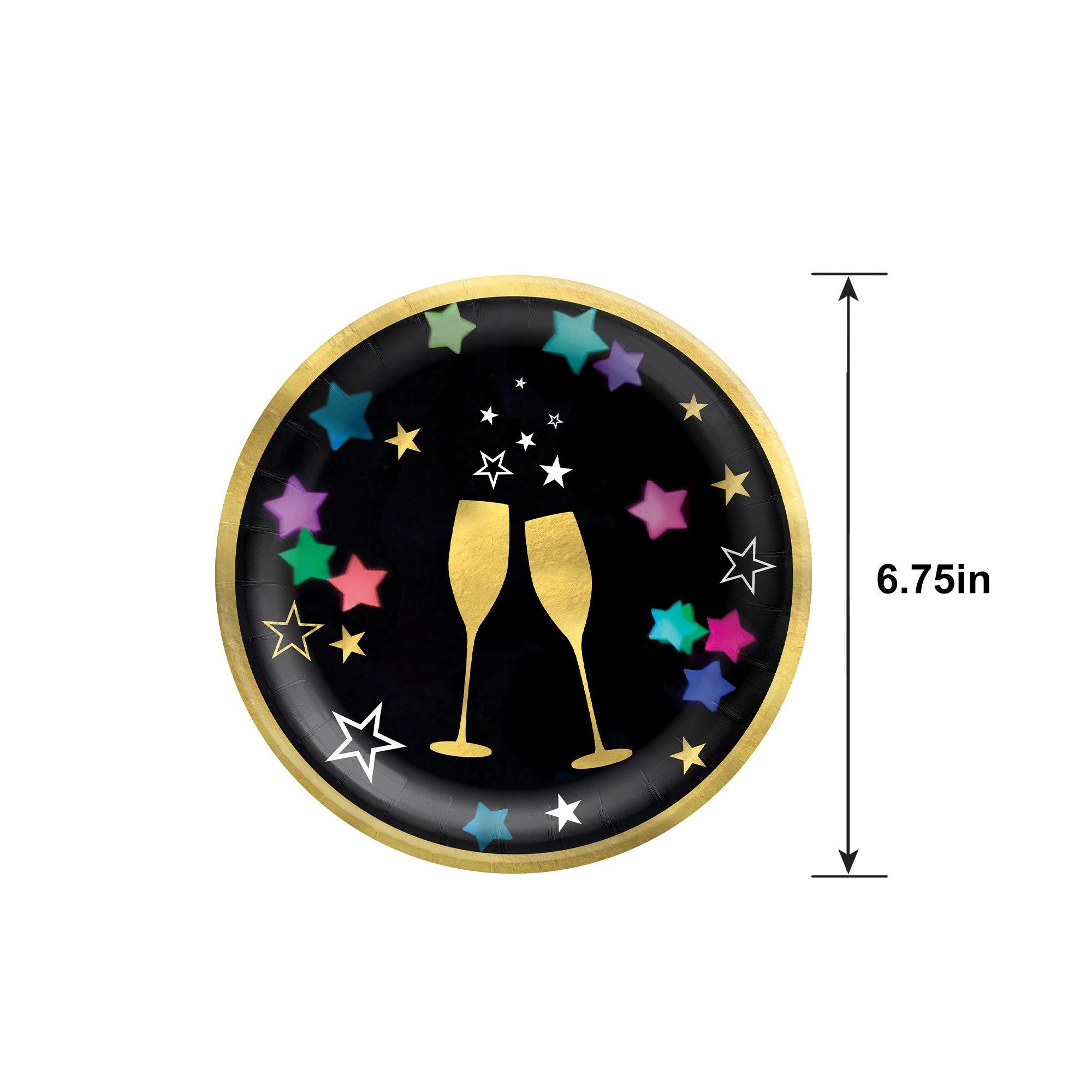 Starlight Clinking Glasses Paper Dessert Plates, 6.75in, 20ct