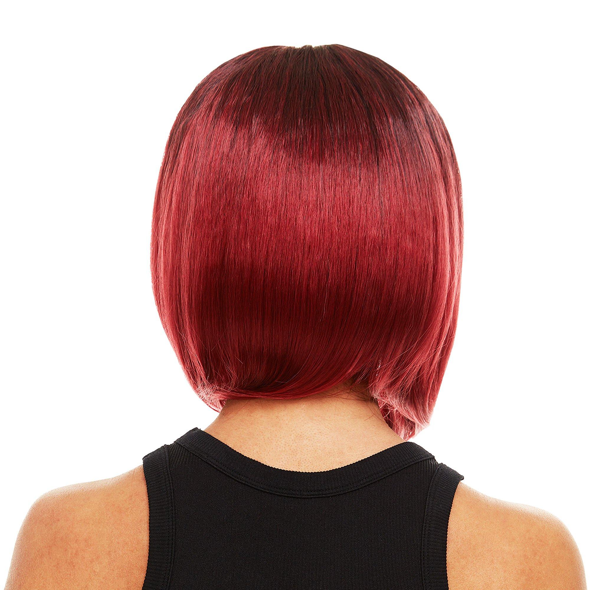 Adult Straight Black & Burgundy A-Line Bob Wig