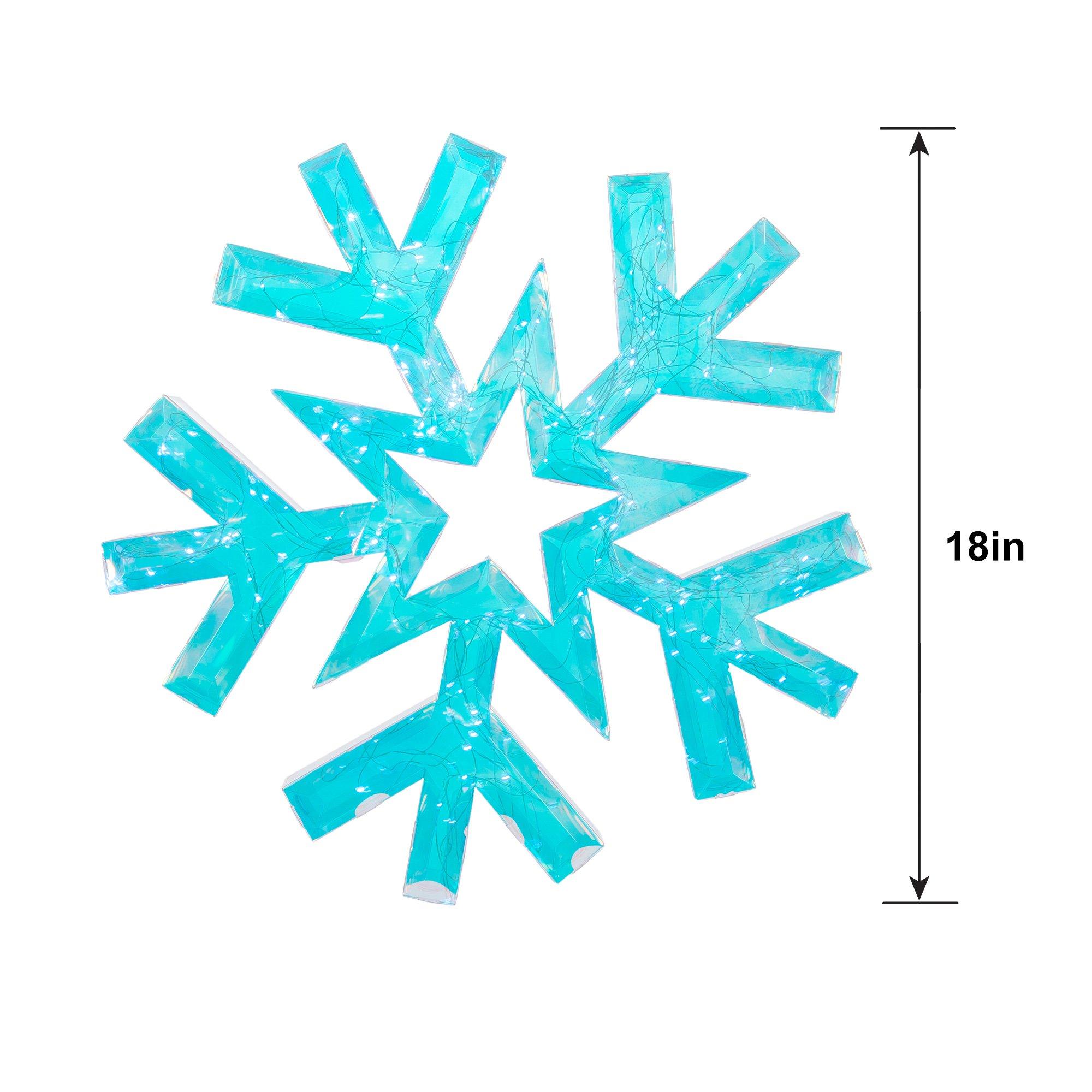 Light-Up USB Hanging Holographic Snowflake, 18.3in