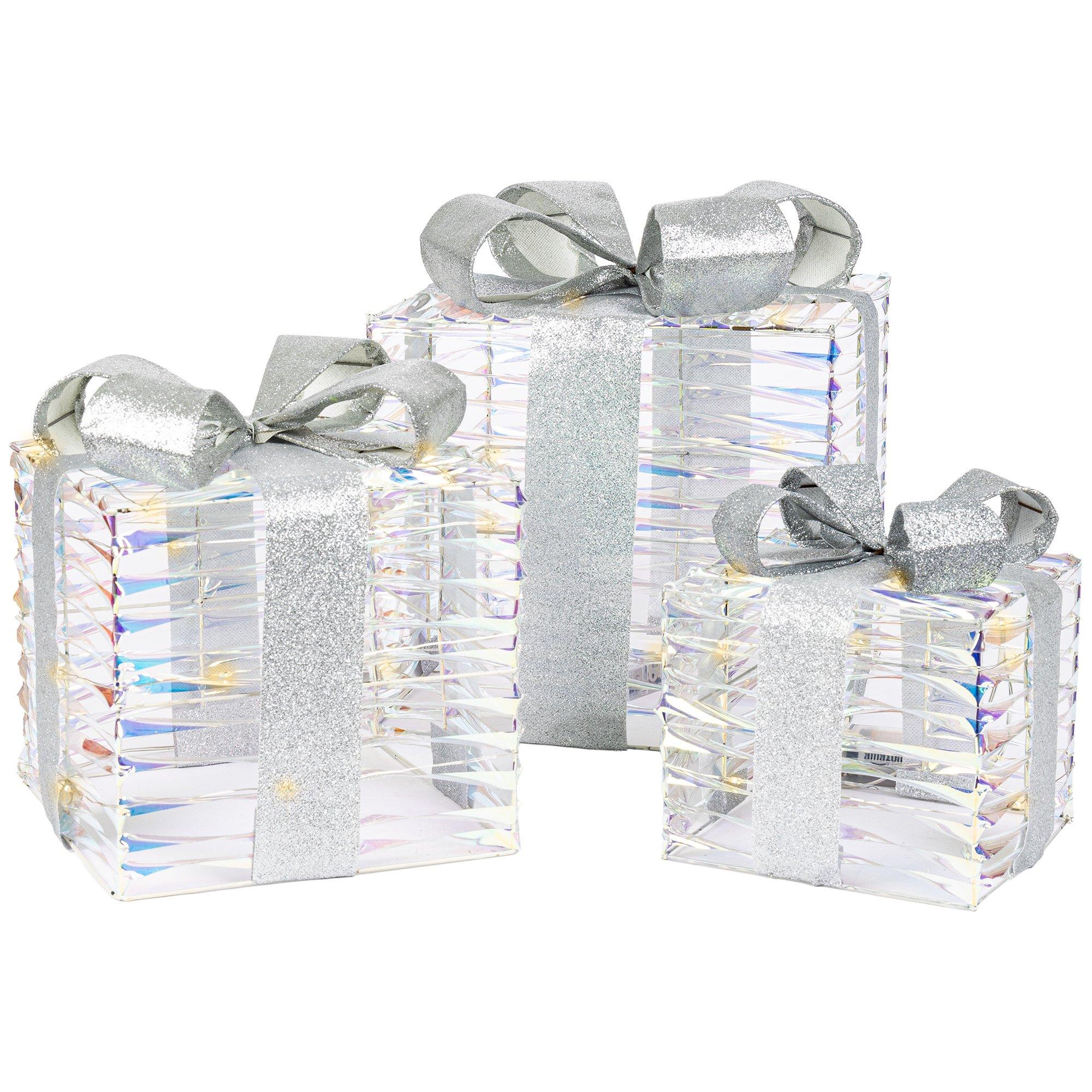 Light-Up LED Holiday Gift Boxes, 3pc