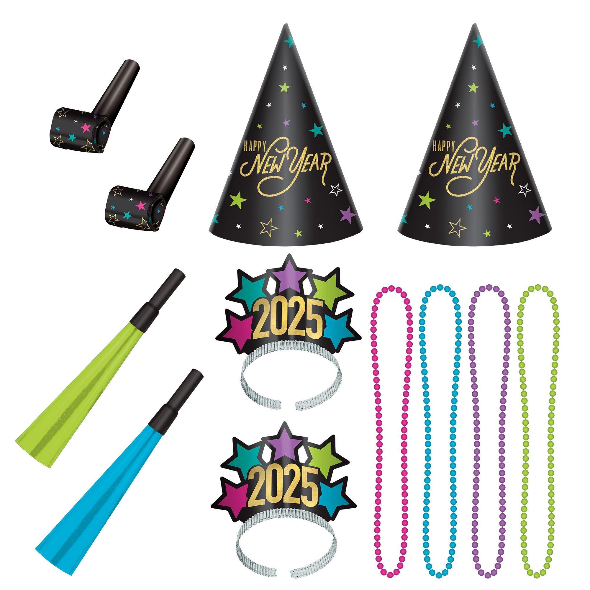 Kit for 4 - Colorful Starlight New Year's Eve 2025 Party Kit, 12pc