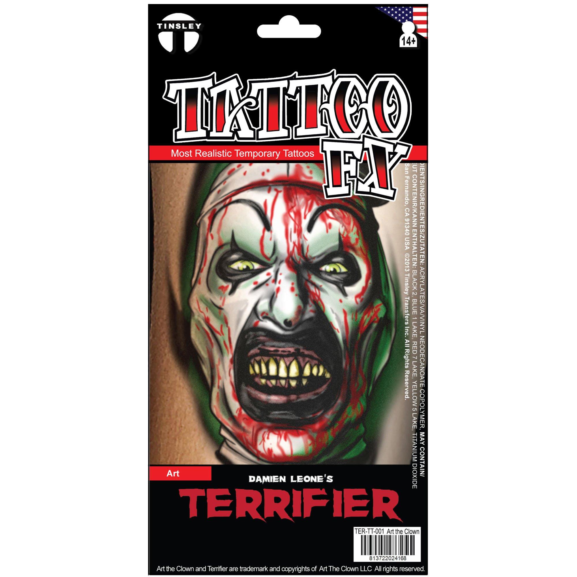 Art the Clown Temporary Tattoo - Terrifier 3