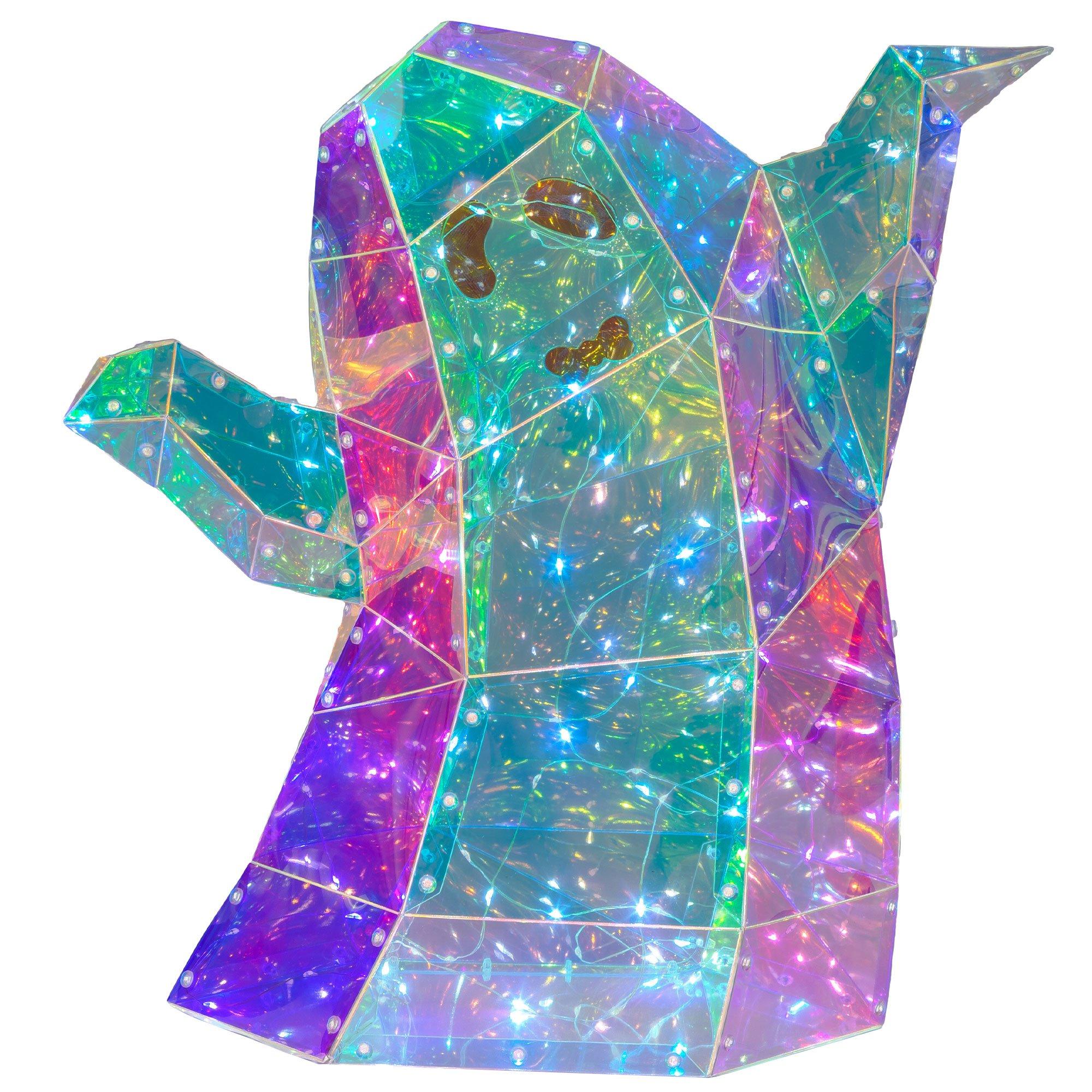 Light-Up Prismatic LED Ghost Decoration, 12in x 16.3in