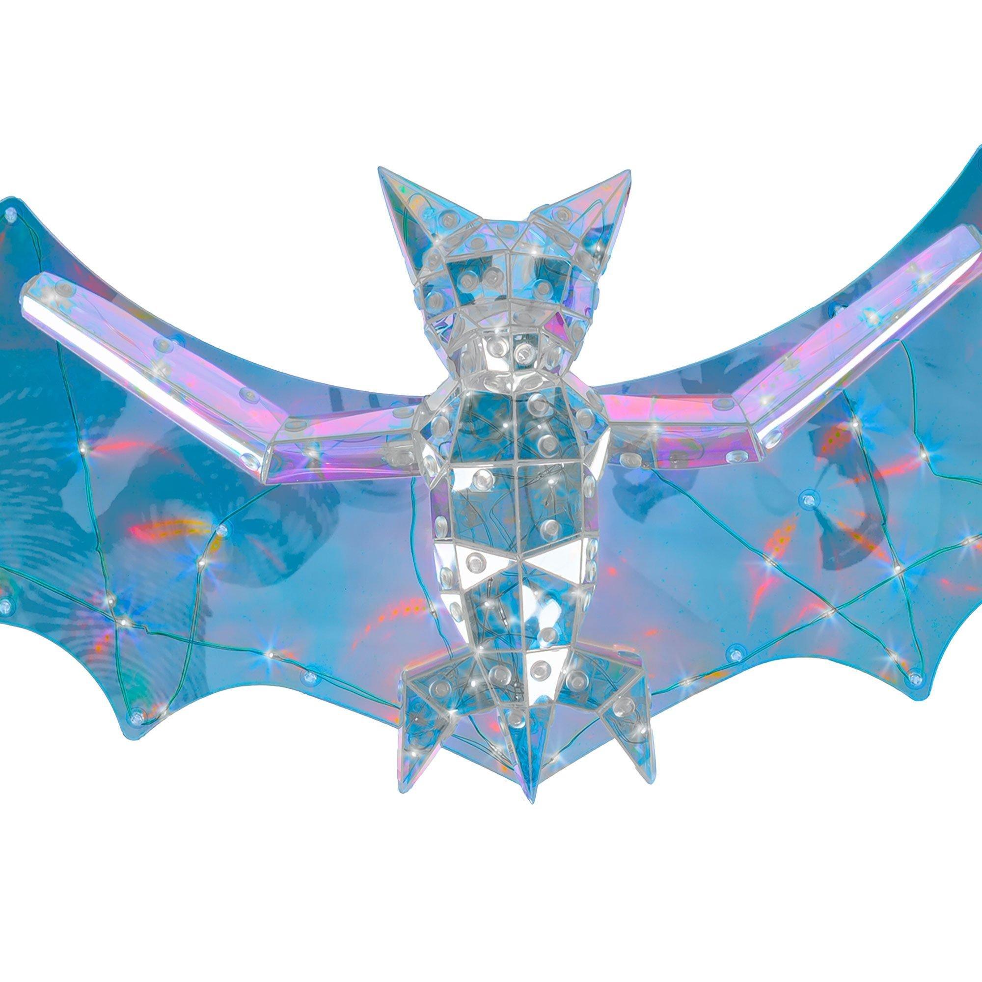Light-Up Prismatic LED Bat Decoration, 24.5in x 8.1in