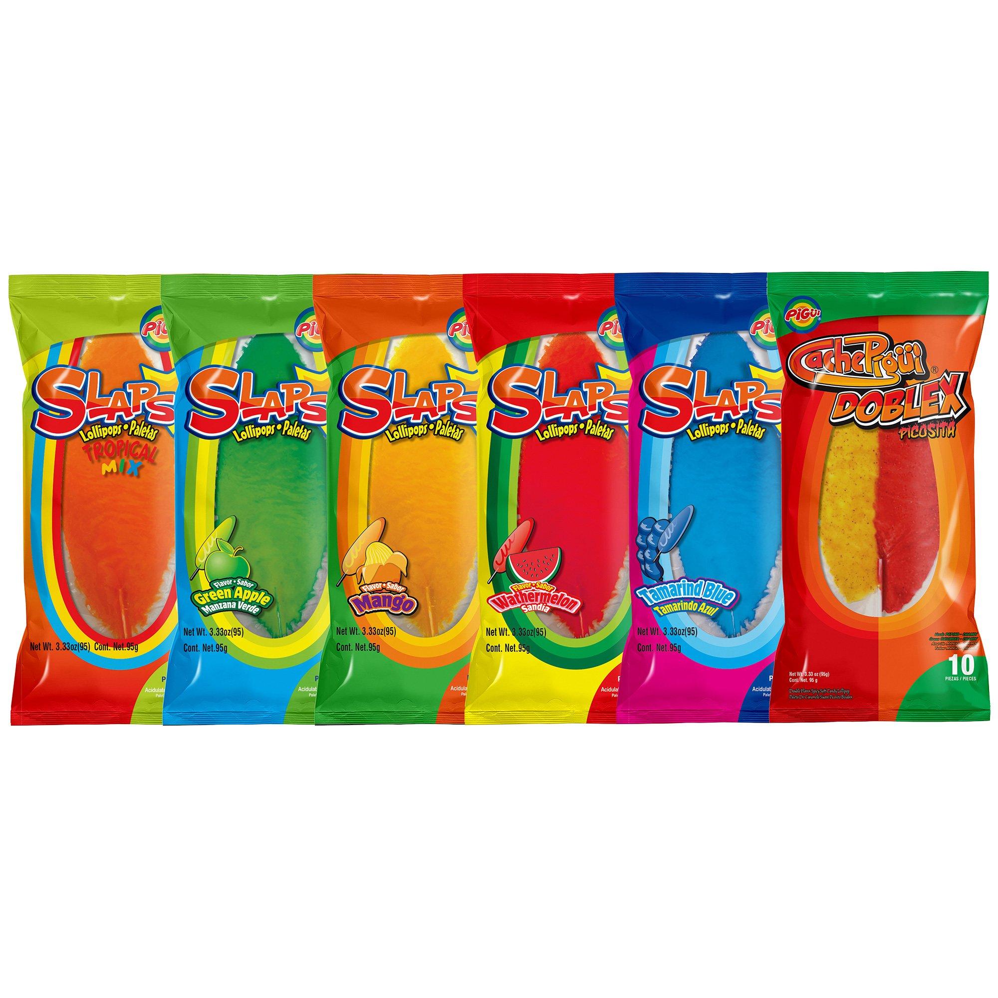 Pigui Slaps Lollipops, 3.33oz,10ct - Assorted Fruity Flavors