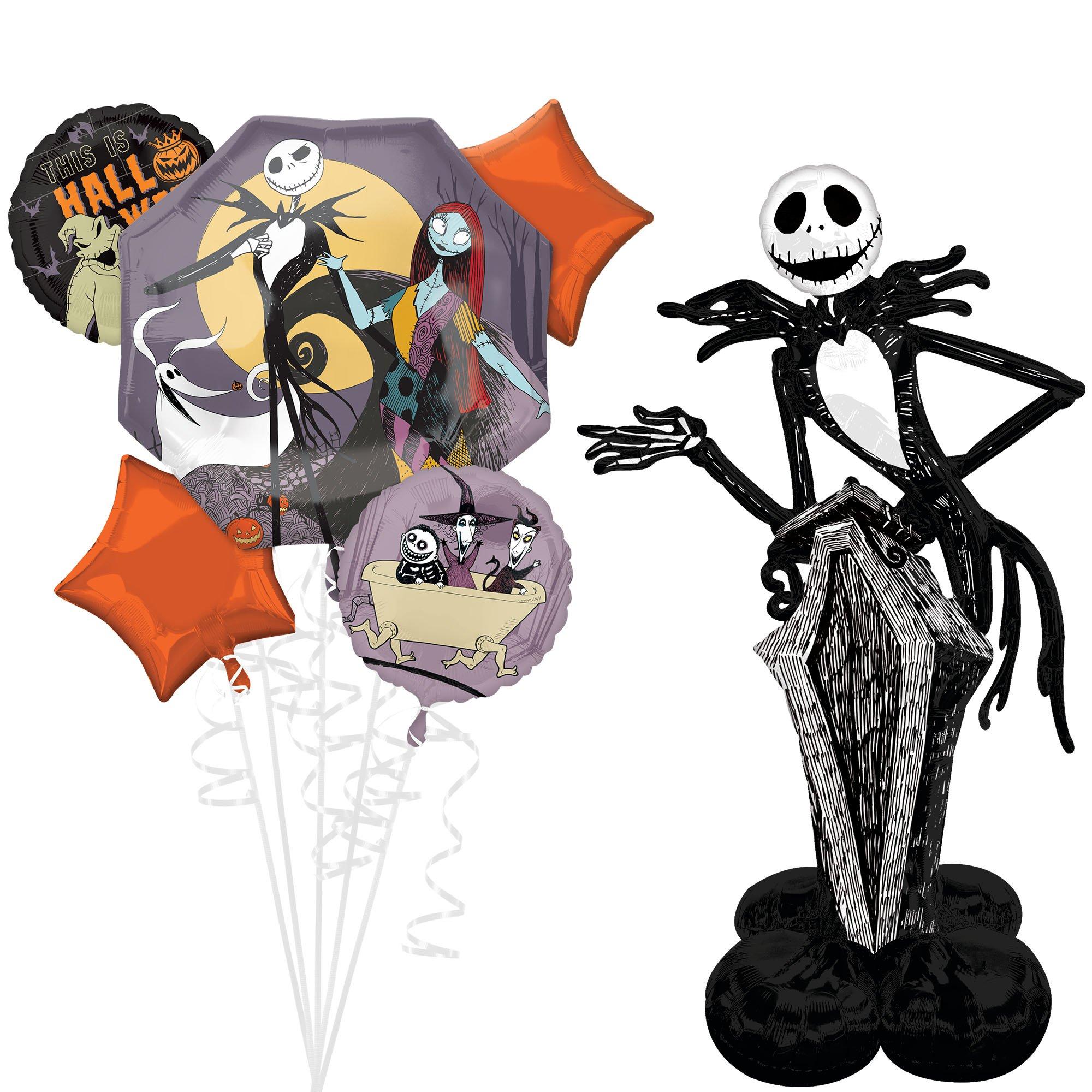 AirLoonz Jack Skellington & Nightmare Before Christmas Balloon Bouquet Set, 6pc