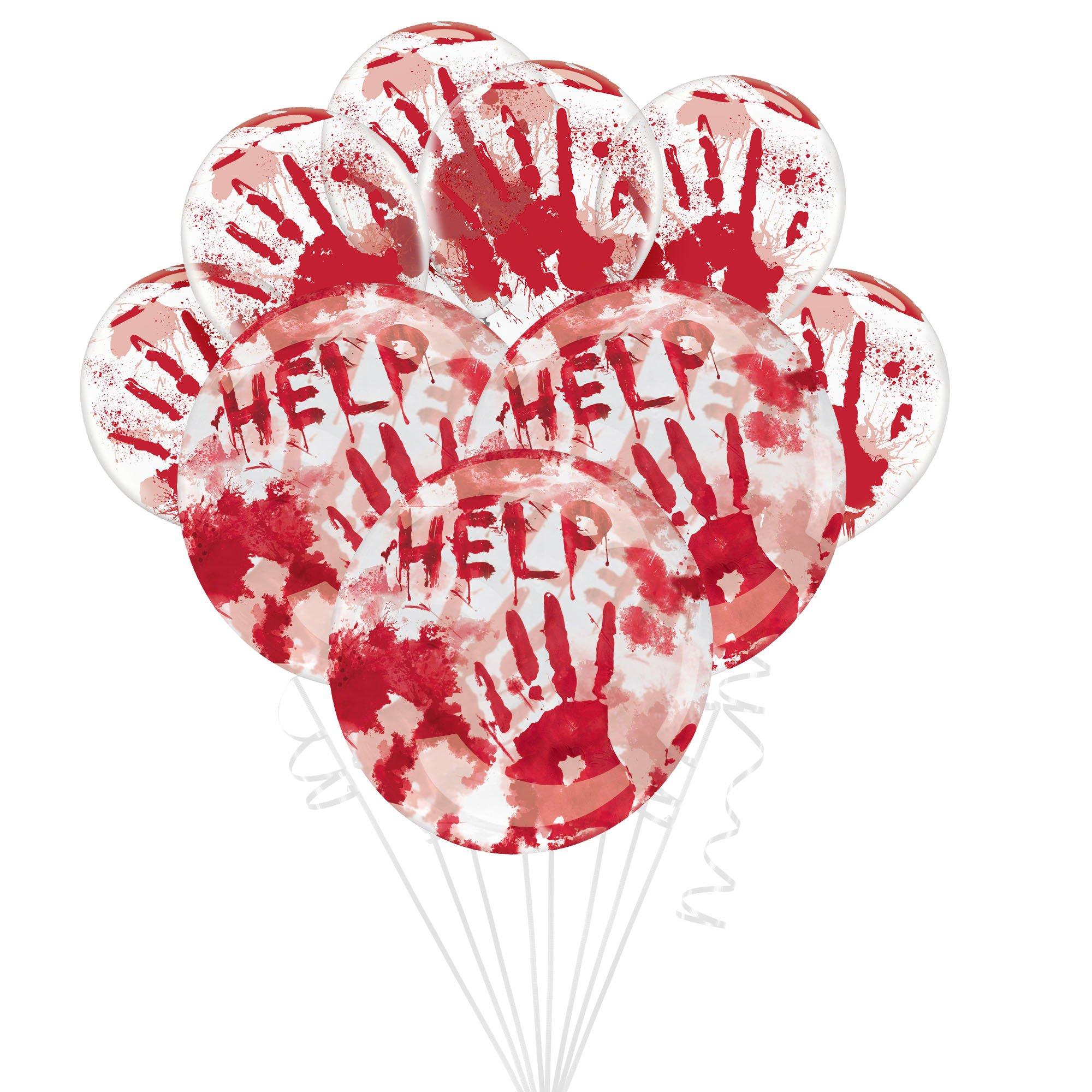 Blood Splatter Latex & Plastic Balloon Bouquet, 9pc