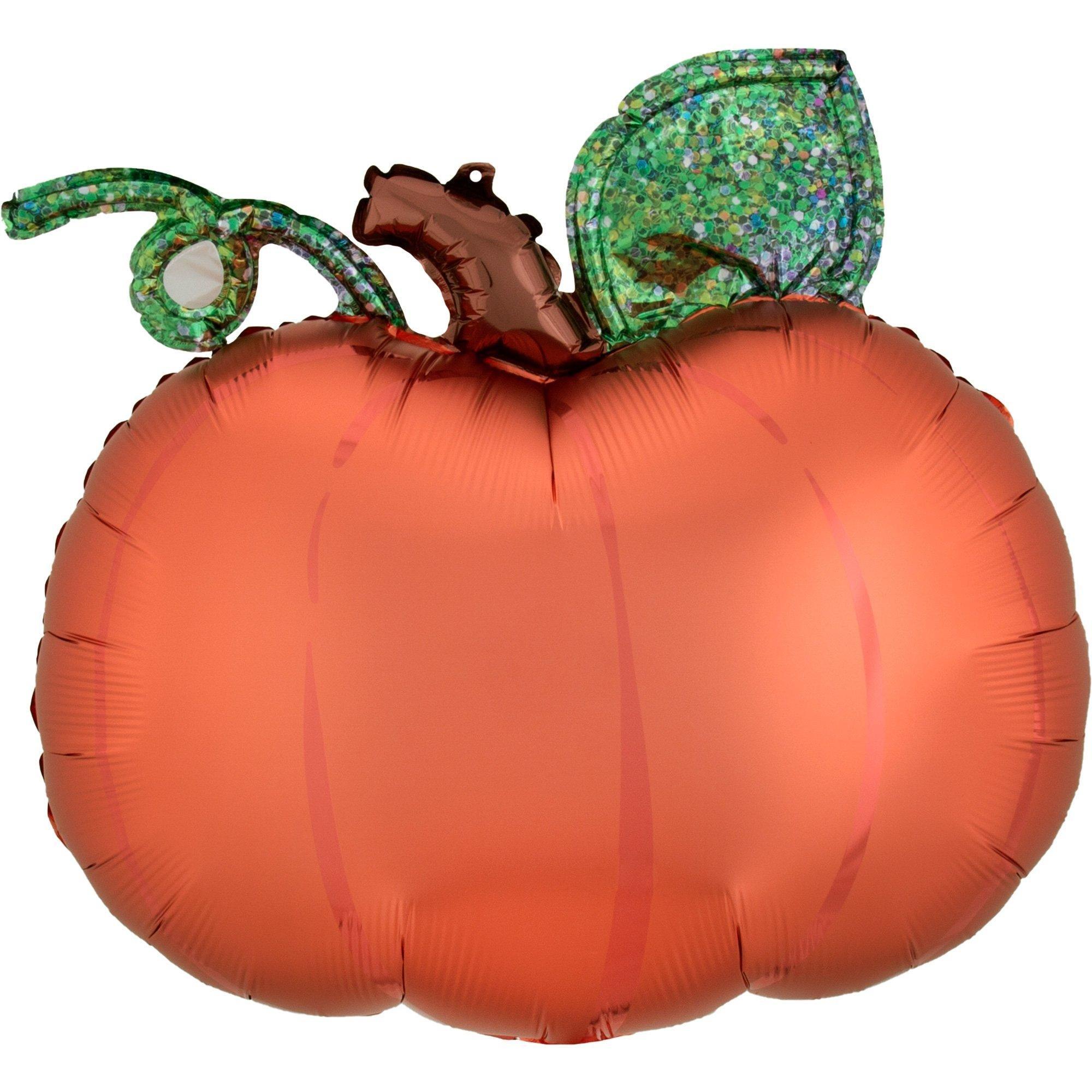 Satin Pumpkin Thanksgiving Foil Balloon Bouquet, 5pc