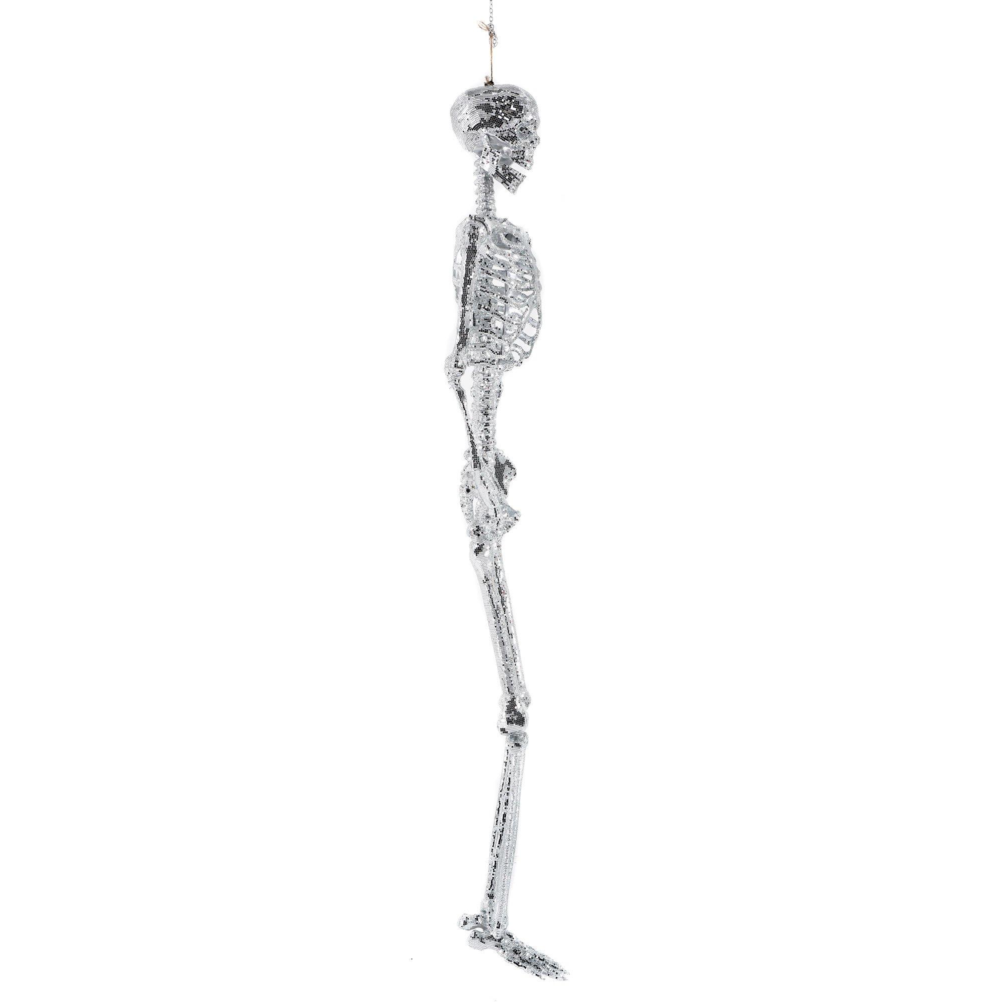 Shelley the Hanging Poseable Disco Mirror Skeleton, 6ft - Halloween Decoration