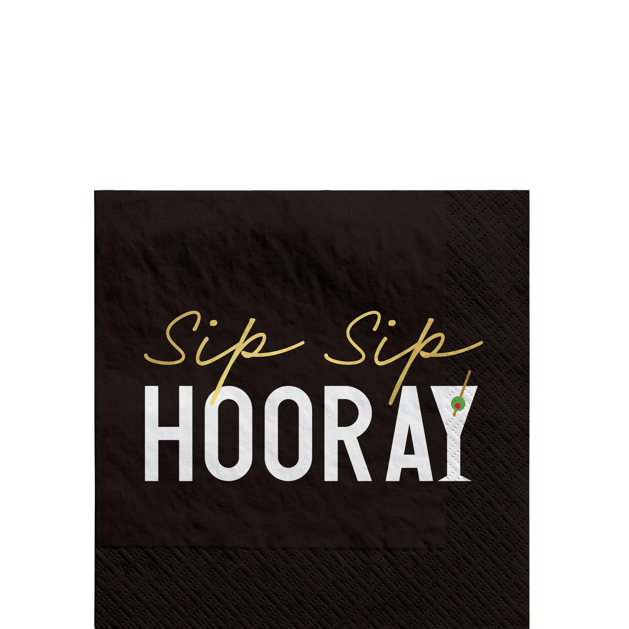 Sip Sip Hooray Beverage Napkins, 5in, 20ct