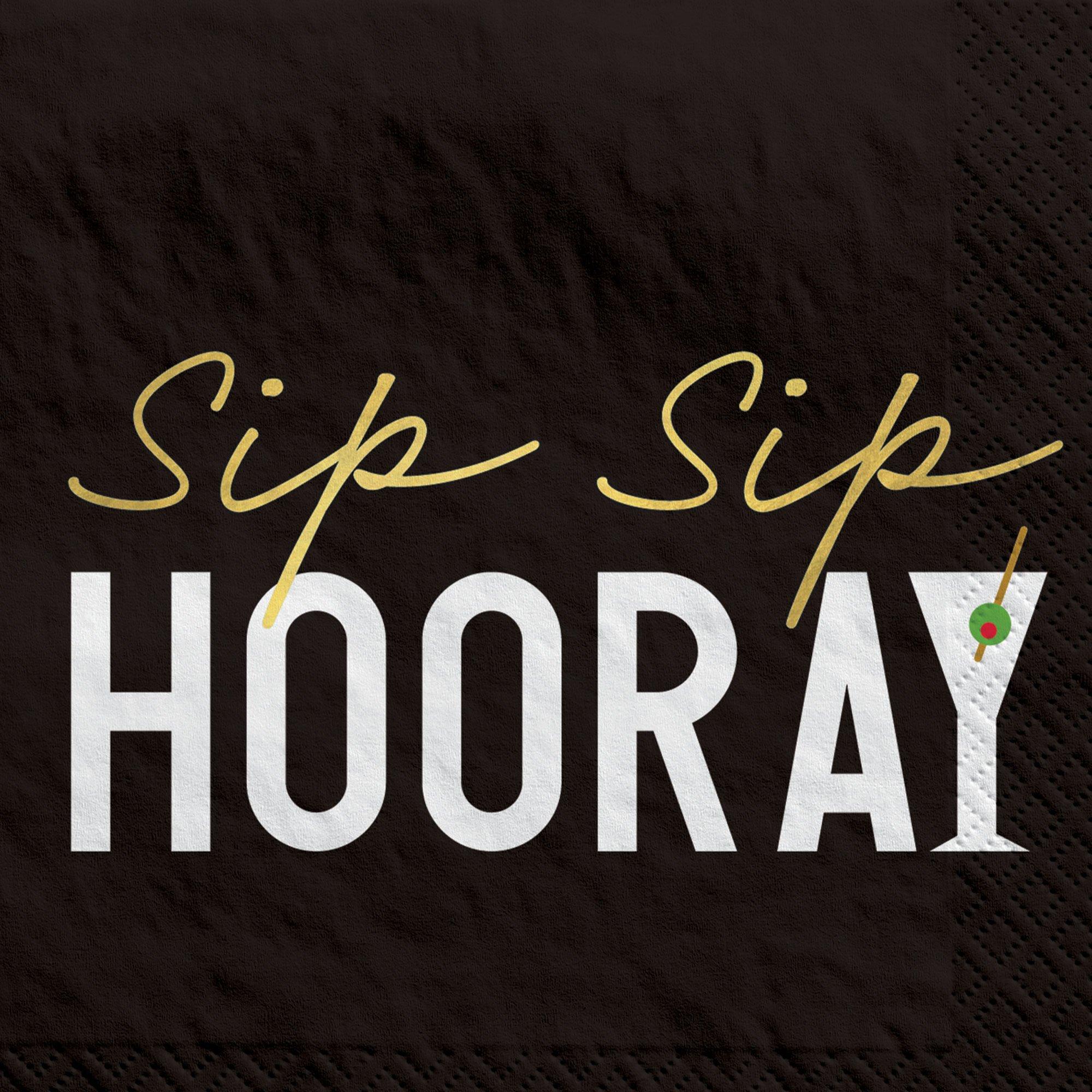 Sip Sip Hooray Beverage Napkins, 5in, 20ct