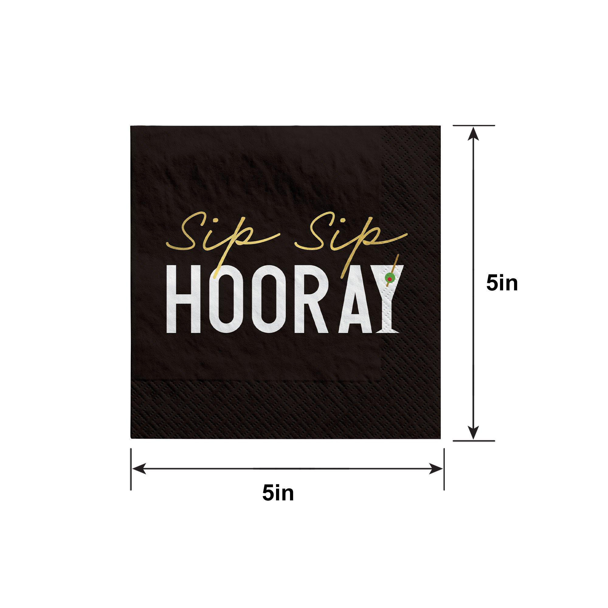 Sip Sip Hooray Beverage Napkins, 5in, 20ct