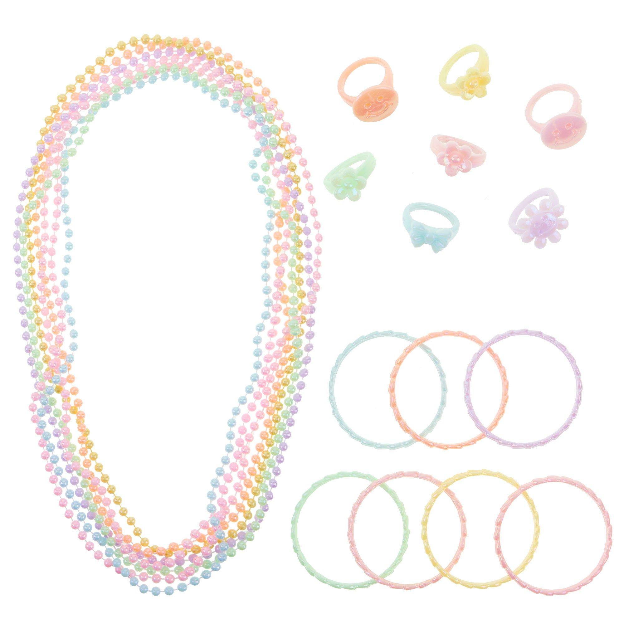 Pastel Necklace, Ring, & Bracelet Set, 21pc