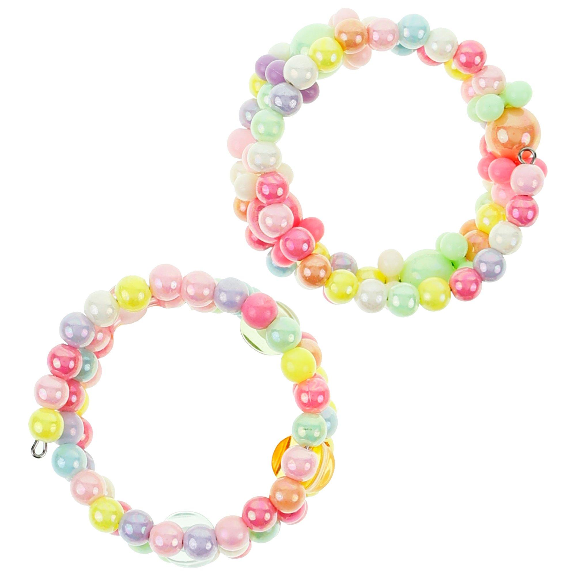 Multicolor Beaded Bracelets, 5pc