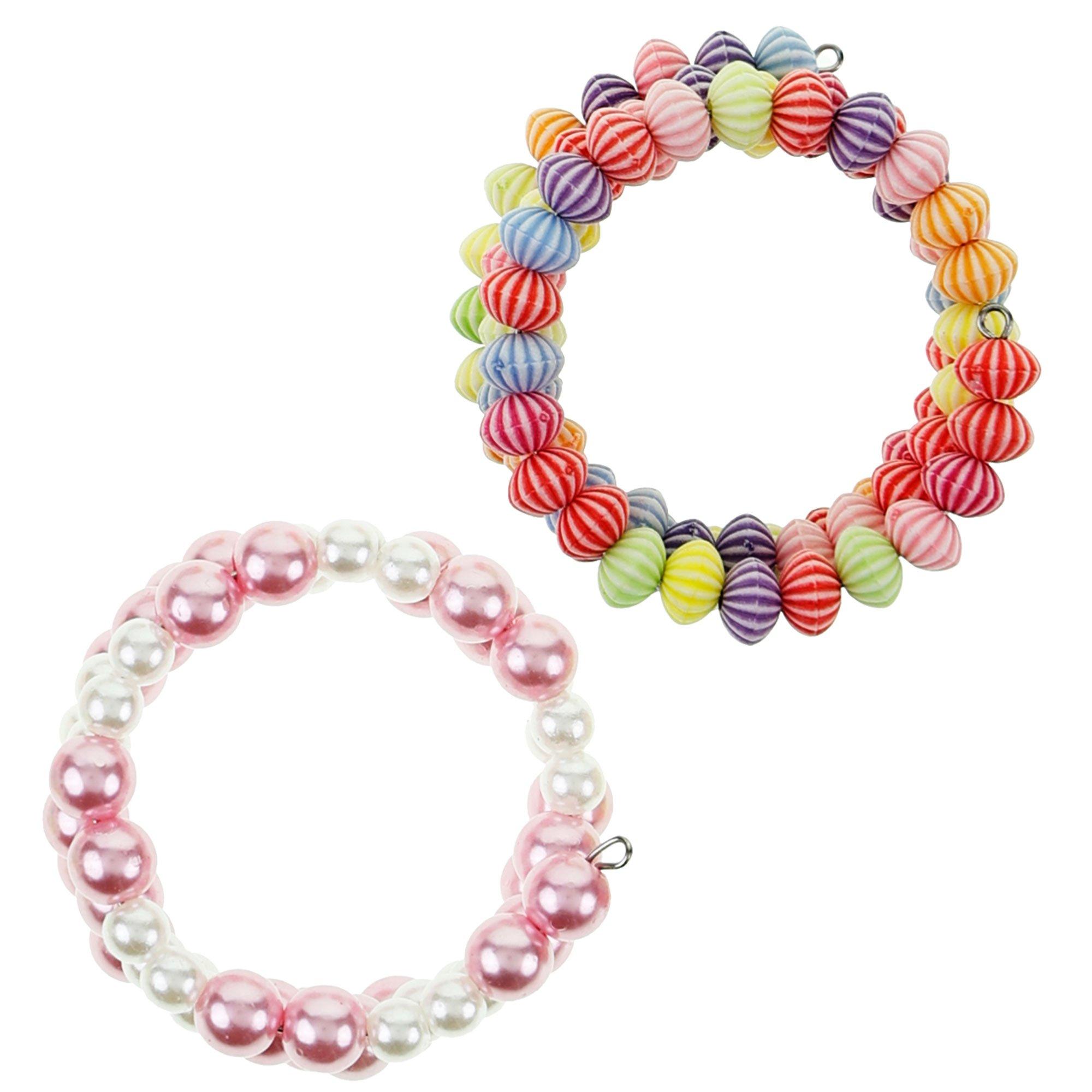 Multicolor Beaded Bracelets, 5pc