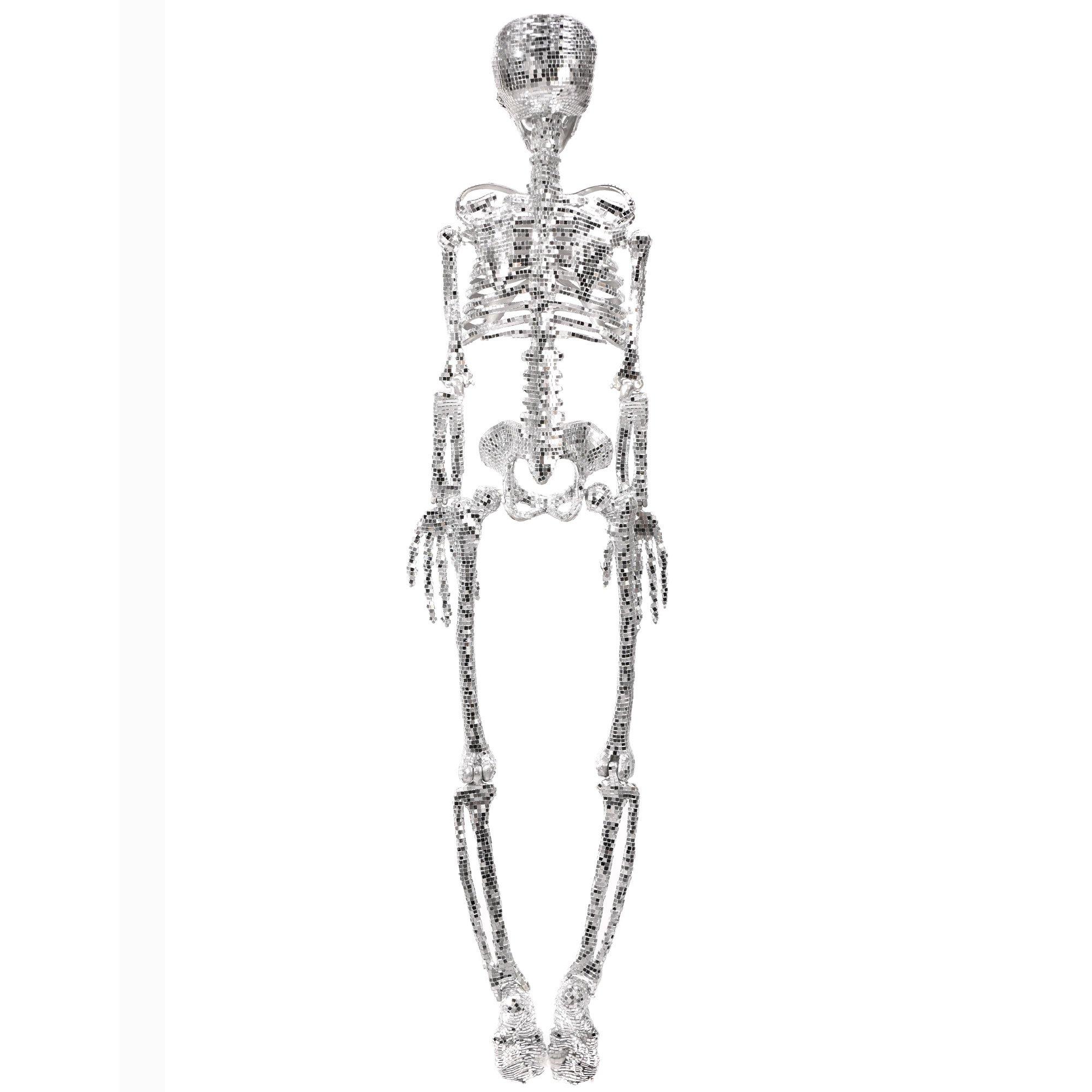 Baby Disco the Hanging Poseable Disco Mirror Skeleton, 3ft - Halloween Decoration