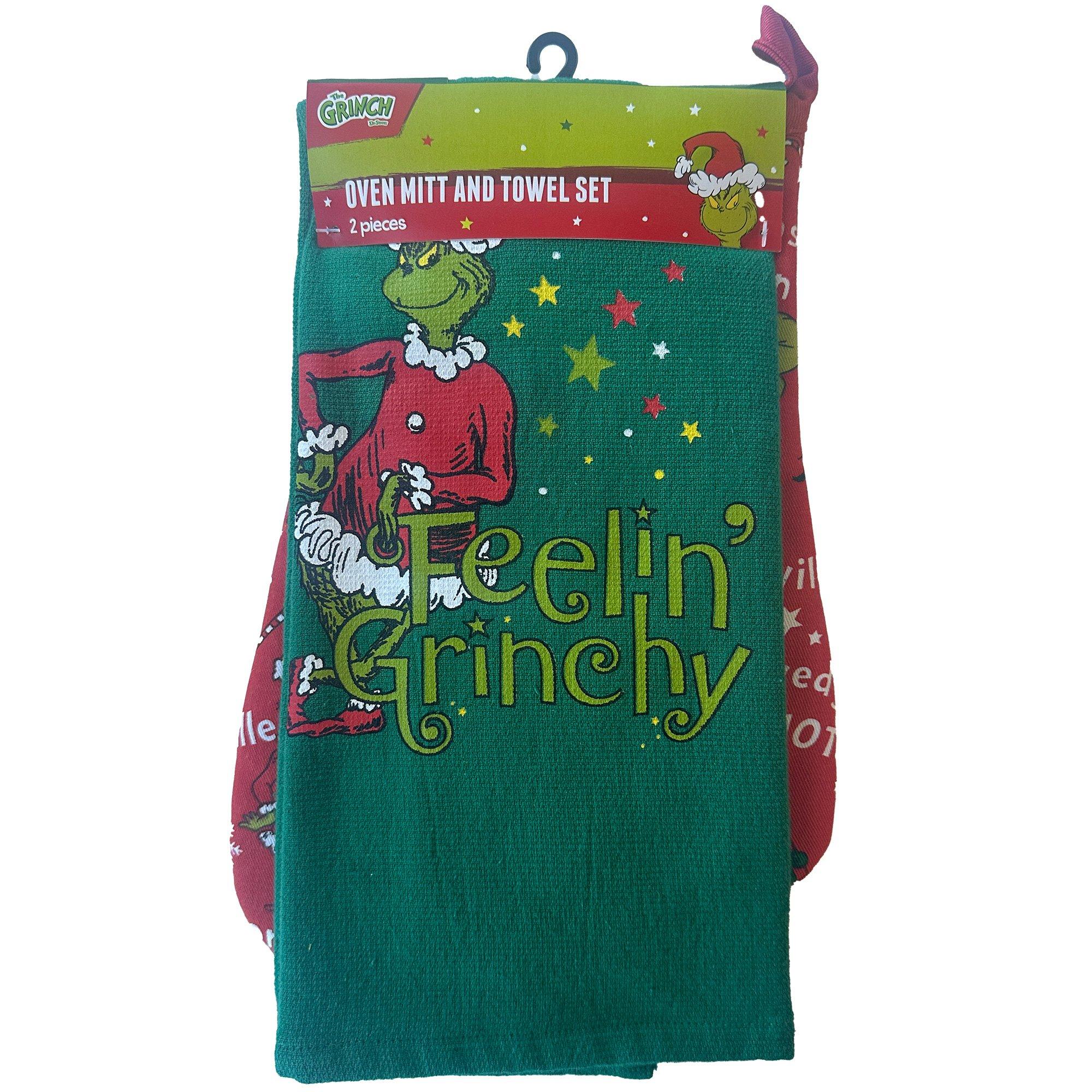 The Grinch Oven Mitt & Kitchen Towel Set, 3pc