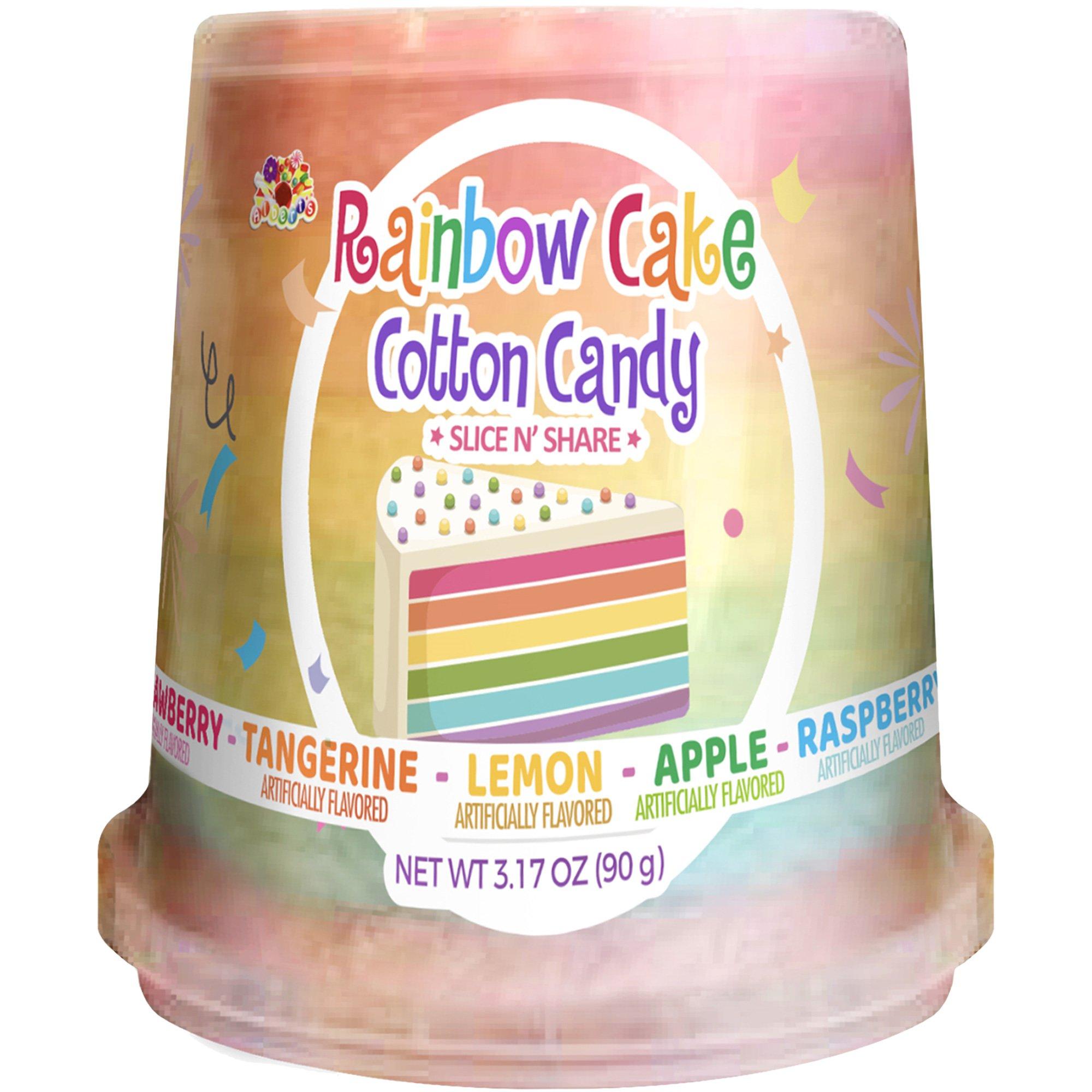 Albert's Rainbow Cake Cotton Candy Tub, Slice N' Share, 3.17oz - Fruity Flavors