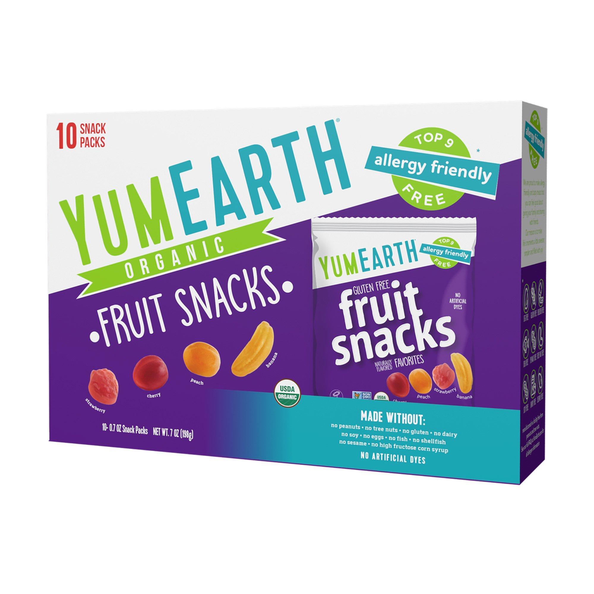 YumEarth Organic Fruit Snacks, 10 Pouches - Original Flavors