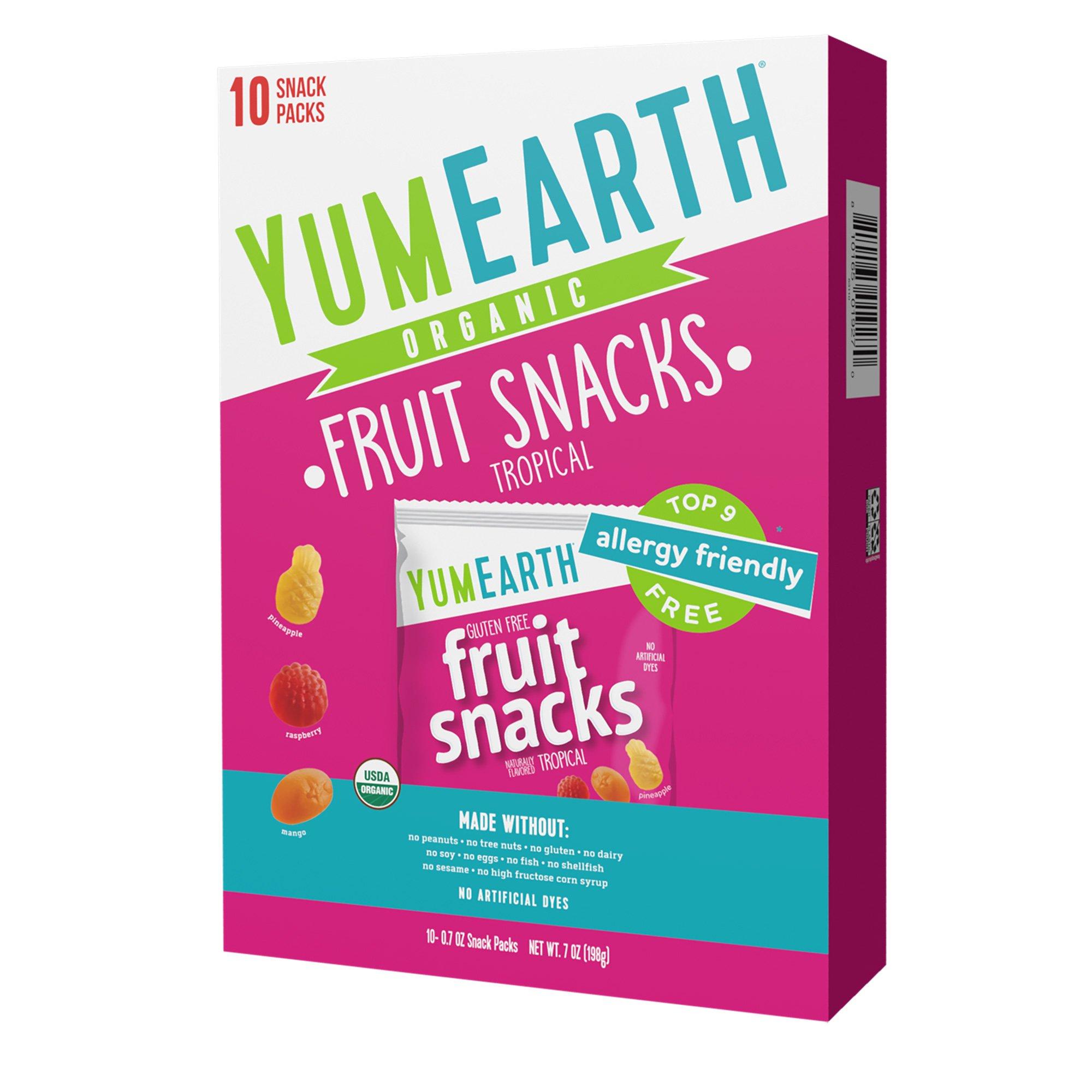 YumEarth Organic Fruit Snacks, 10 Pouches - Tropical Flavors