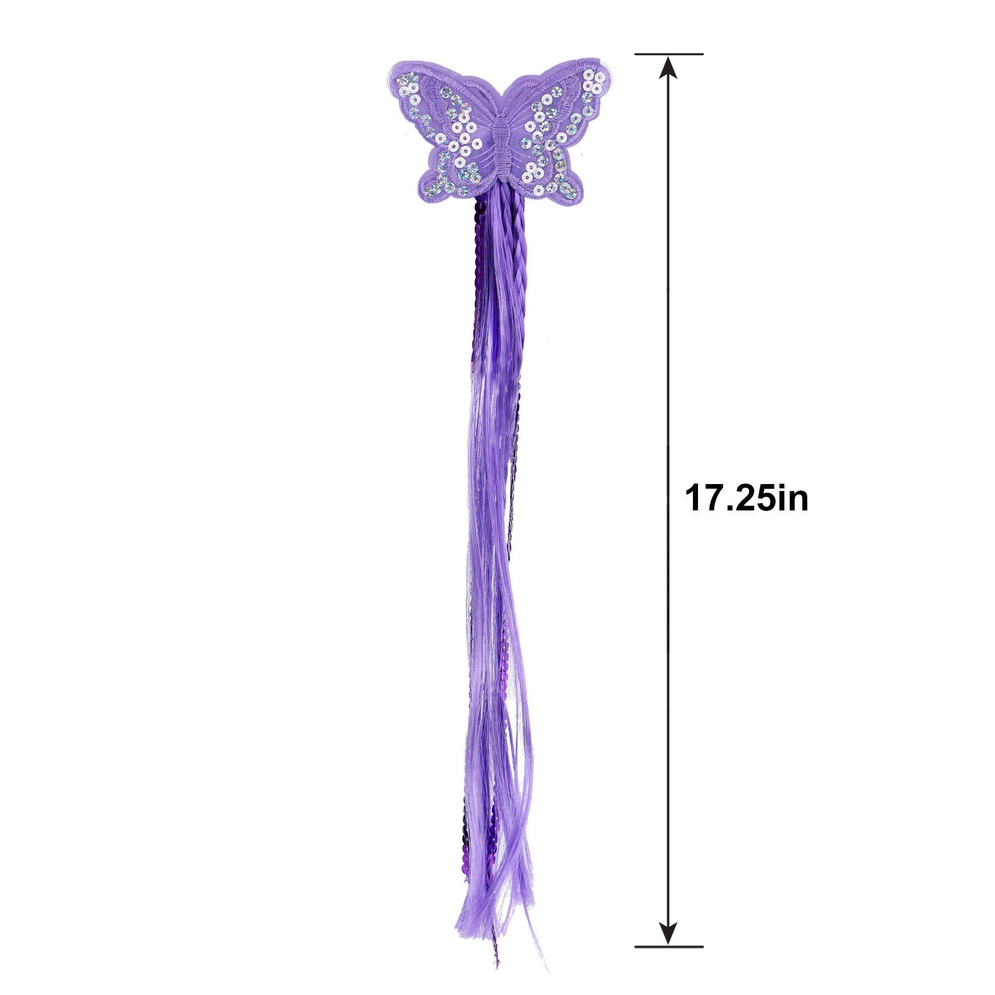 Purple Butterfly Hair Clip with Ribbons