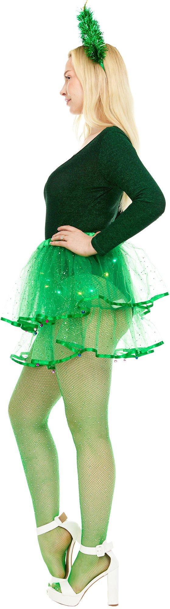 Adult Christmas Tree Tutu & Headband Costume Accessory Kit