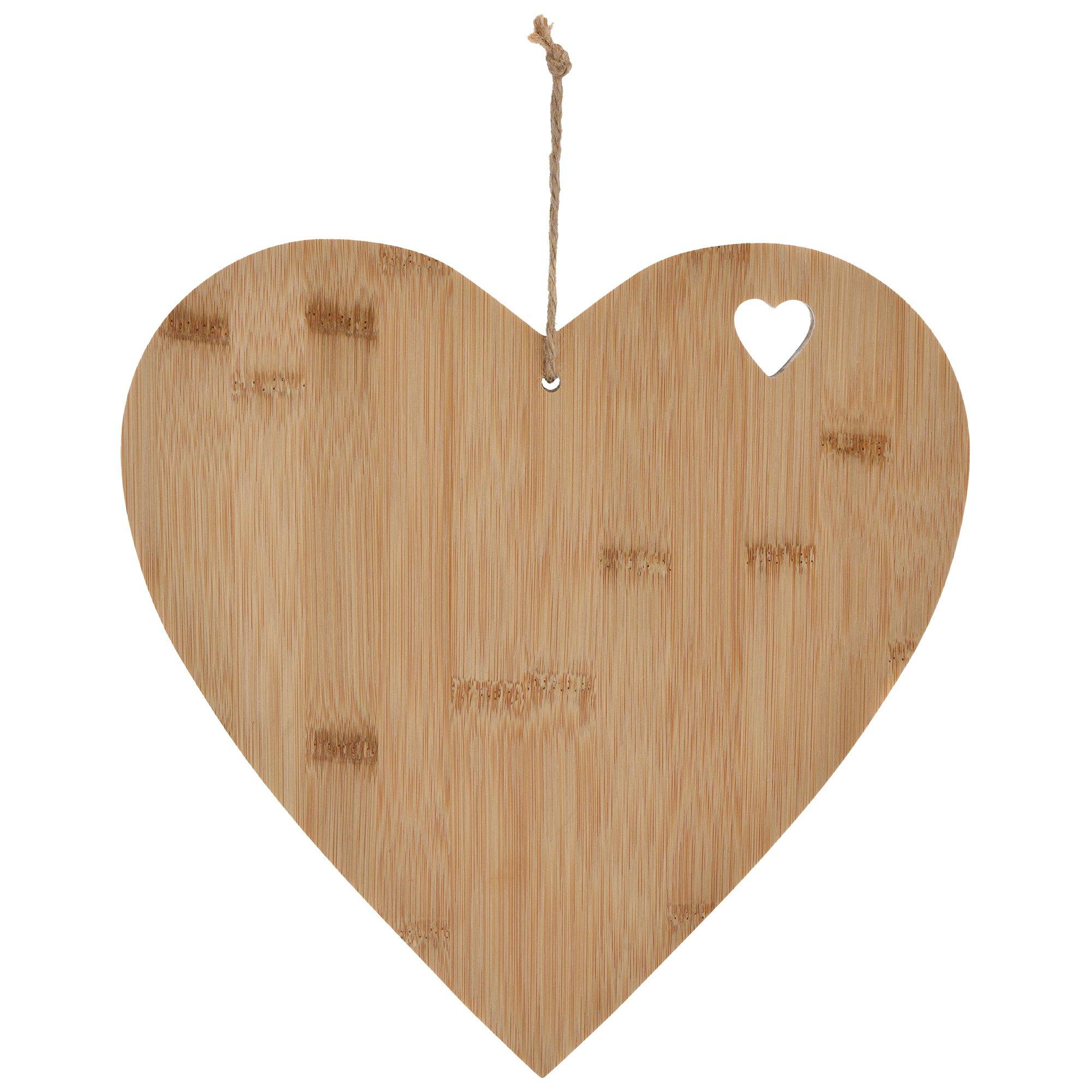 Heart-Shaped Bamboo Charcuterie Board, 11in